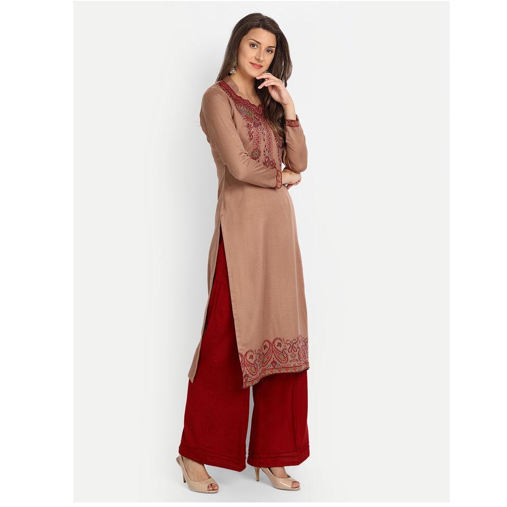 Hemkunt Fabrics Viscose Printed Kurta & Palazzo Material  (Unstitched)