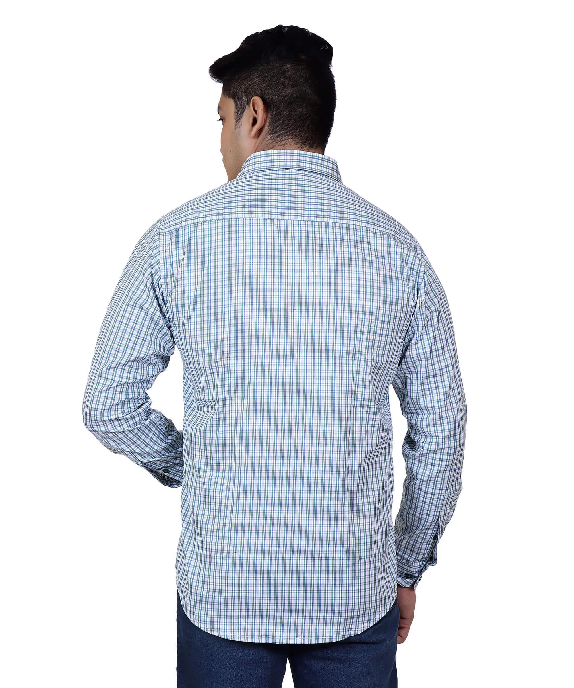 Men Shirt Full Sleeve – GREEN CHECK