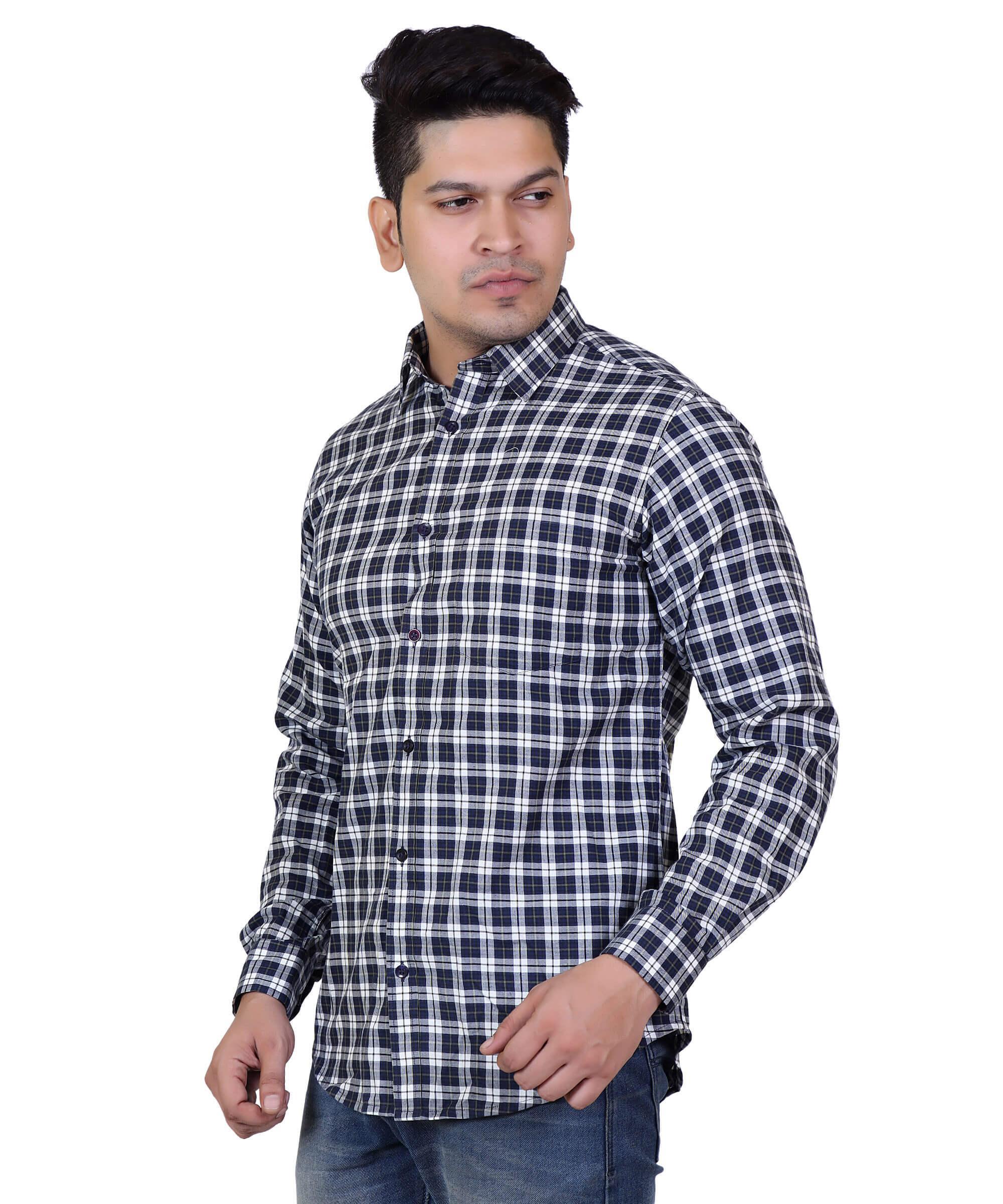 Men Shirt Full Sleeve – NAVY & PRINT