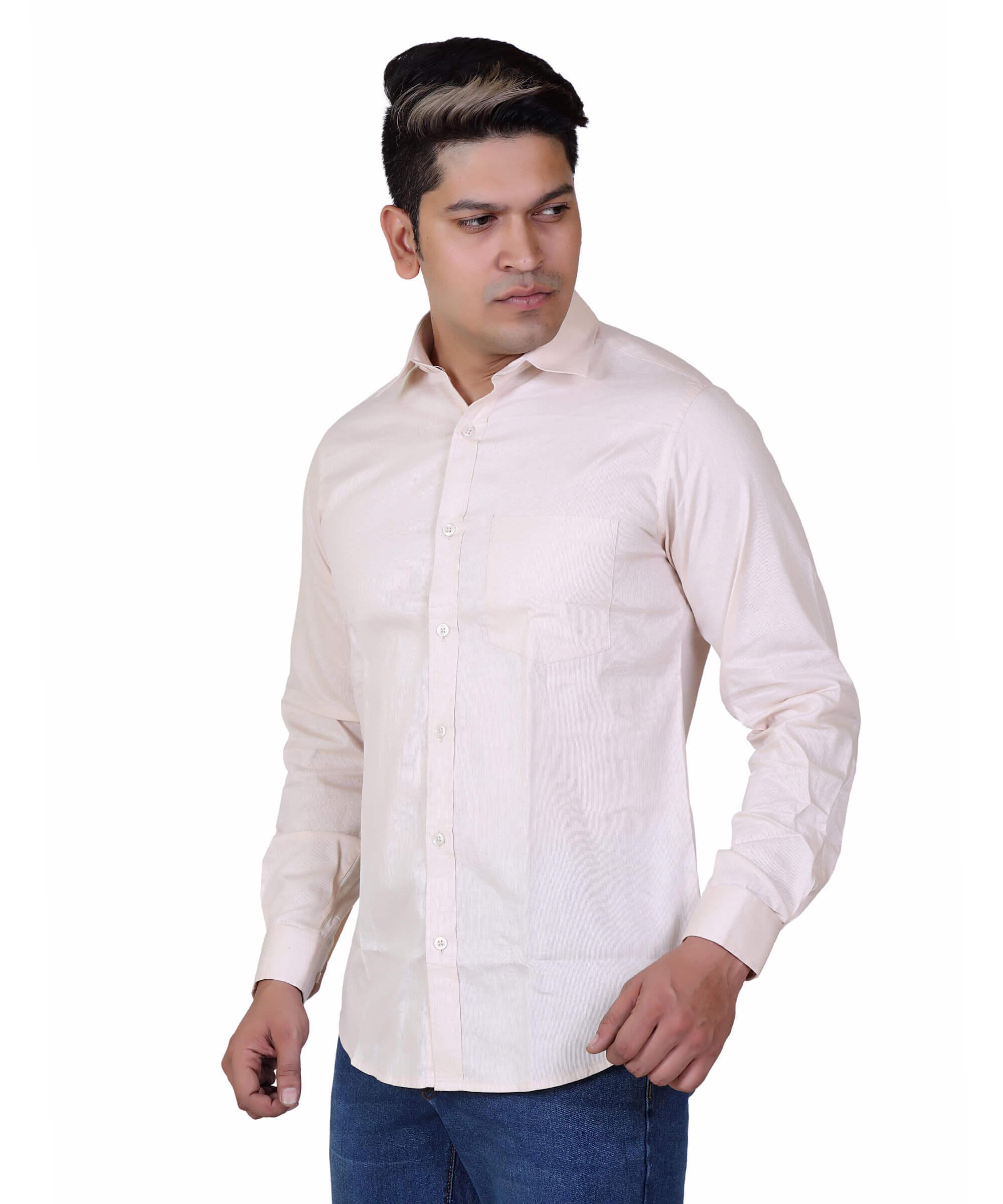 Men Shirt Full Sleeve – SOLID BEIGE
