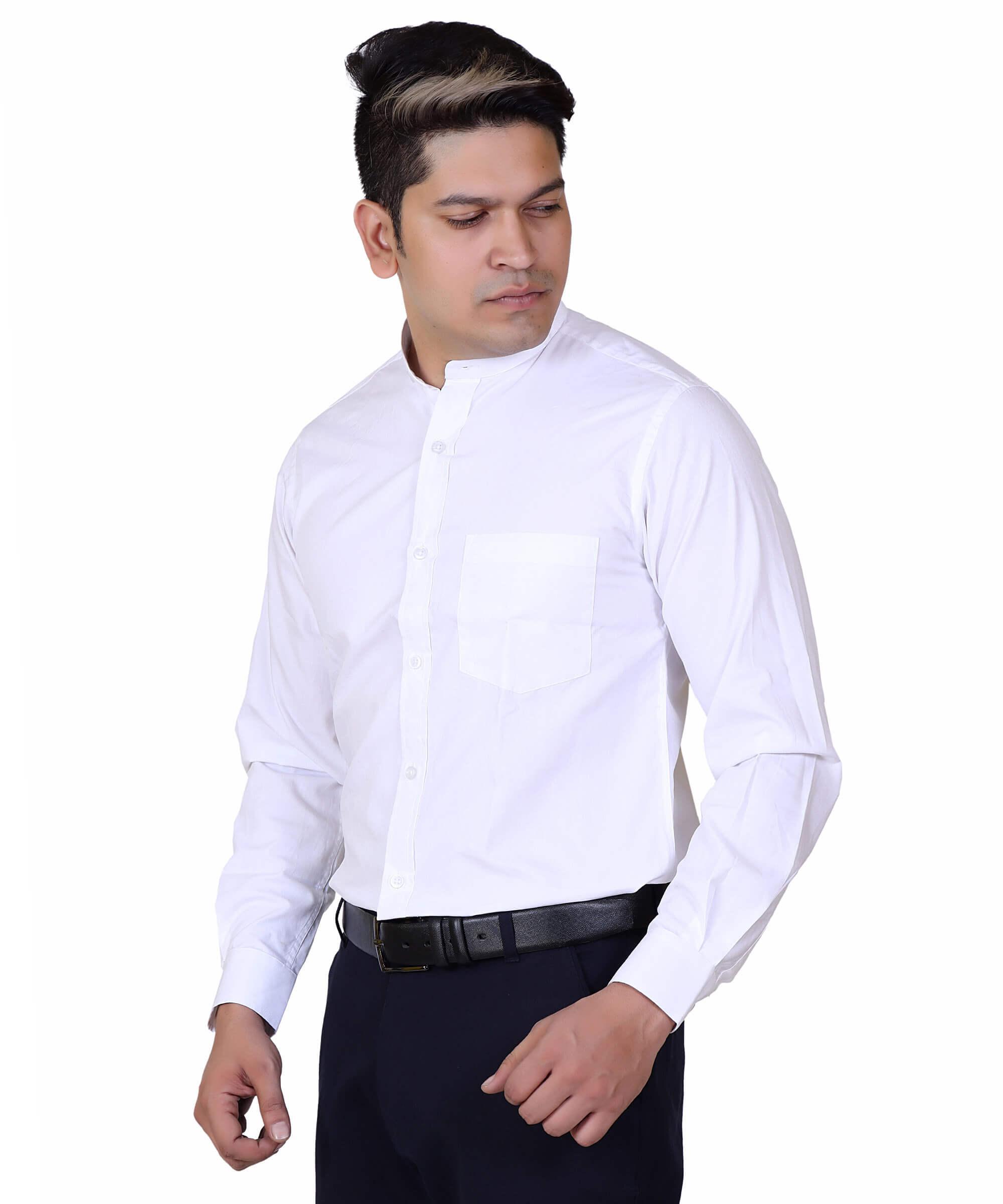 Men Shirt Full Sleeve – SOLID WHITE