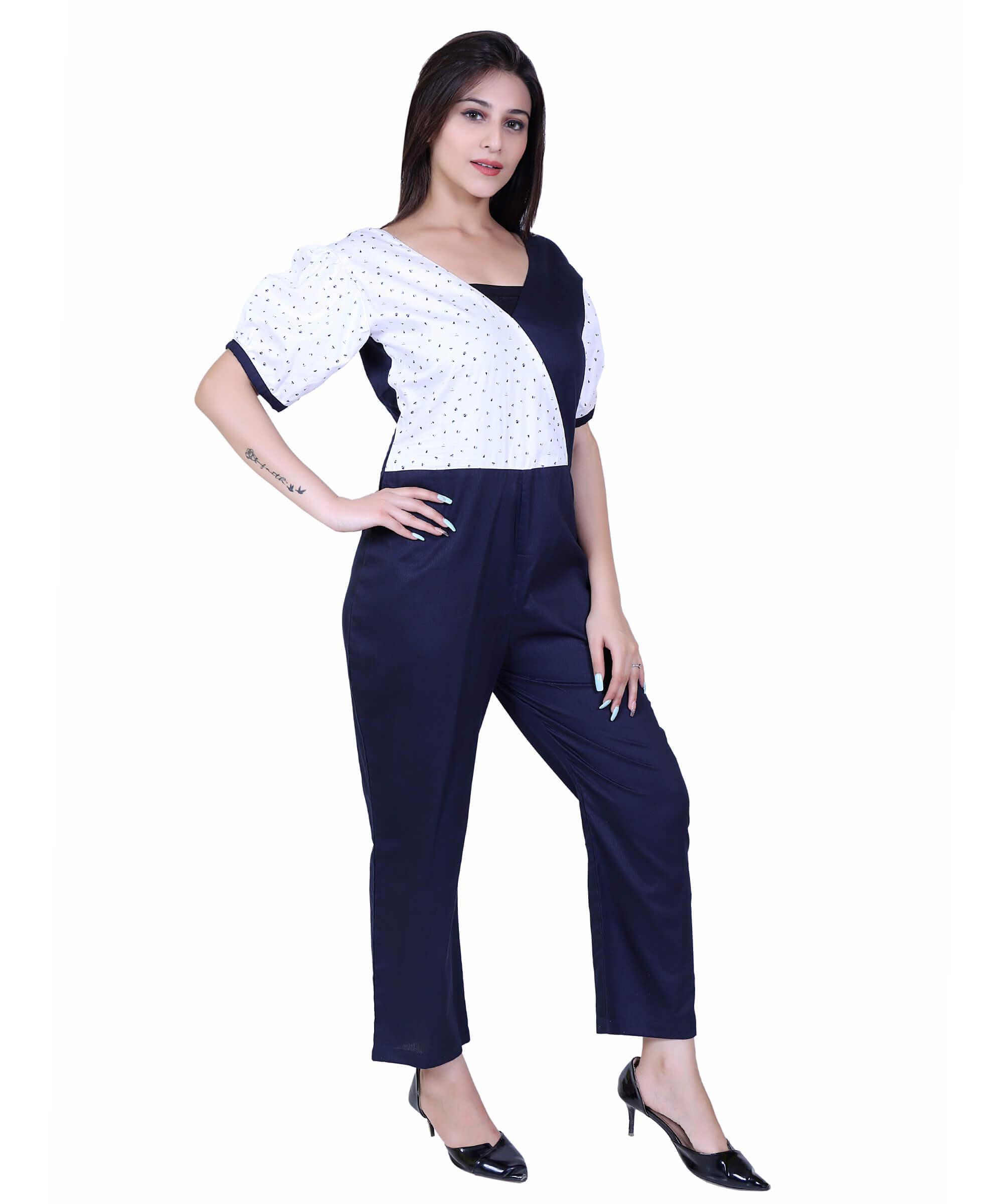 SECT WJP WOMEN JUMPSUIT SOLID – INDIGO BLUE