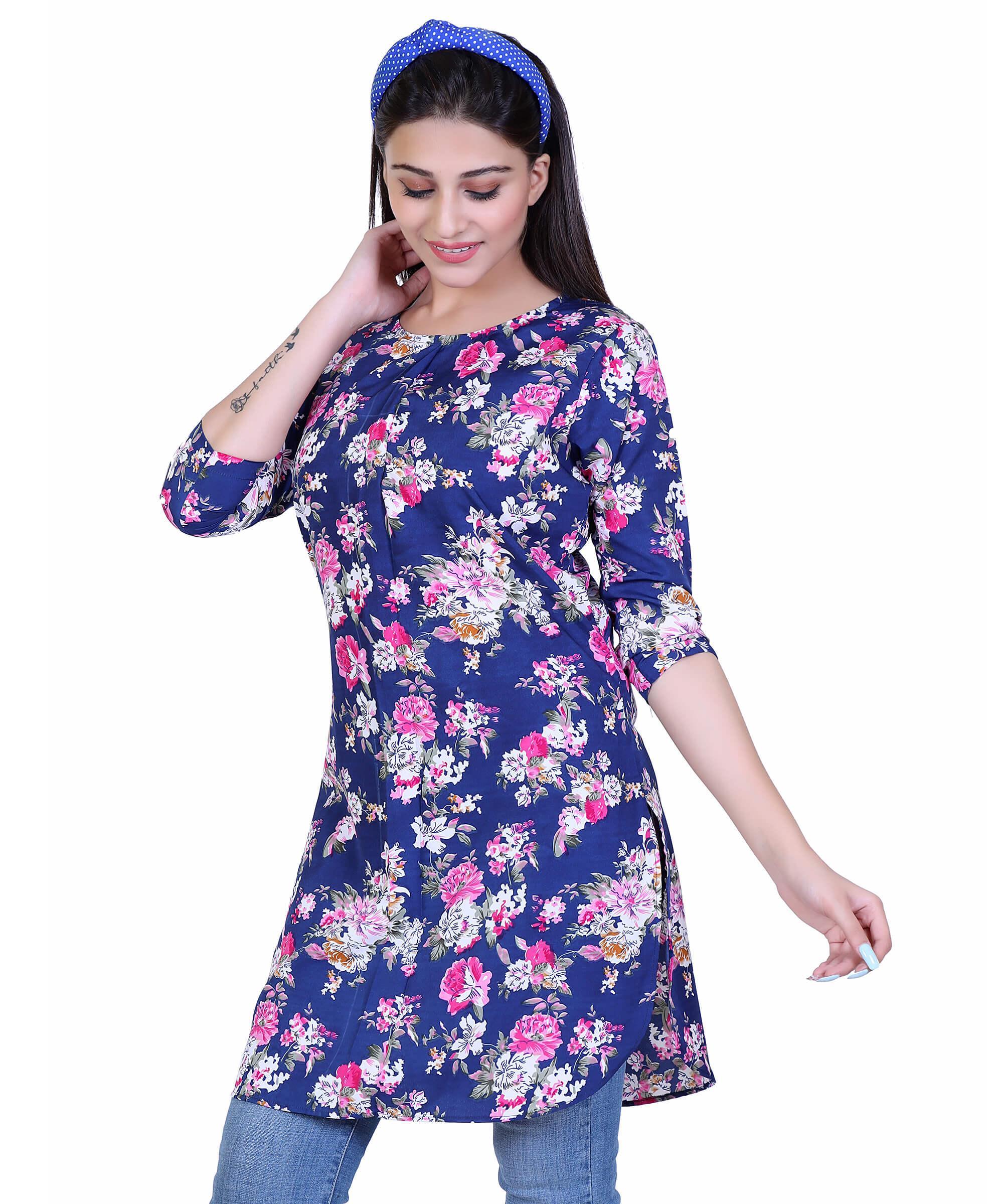 SECT-WT WOMEN TOP PRINT – INDIGO BLUE PRINT