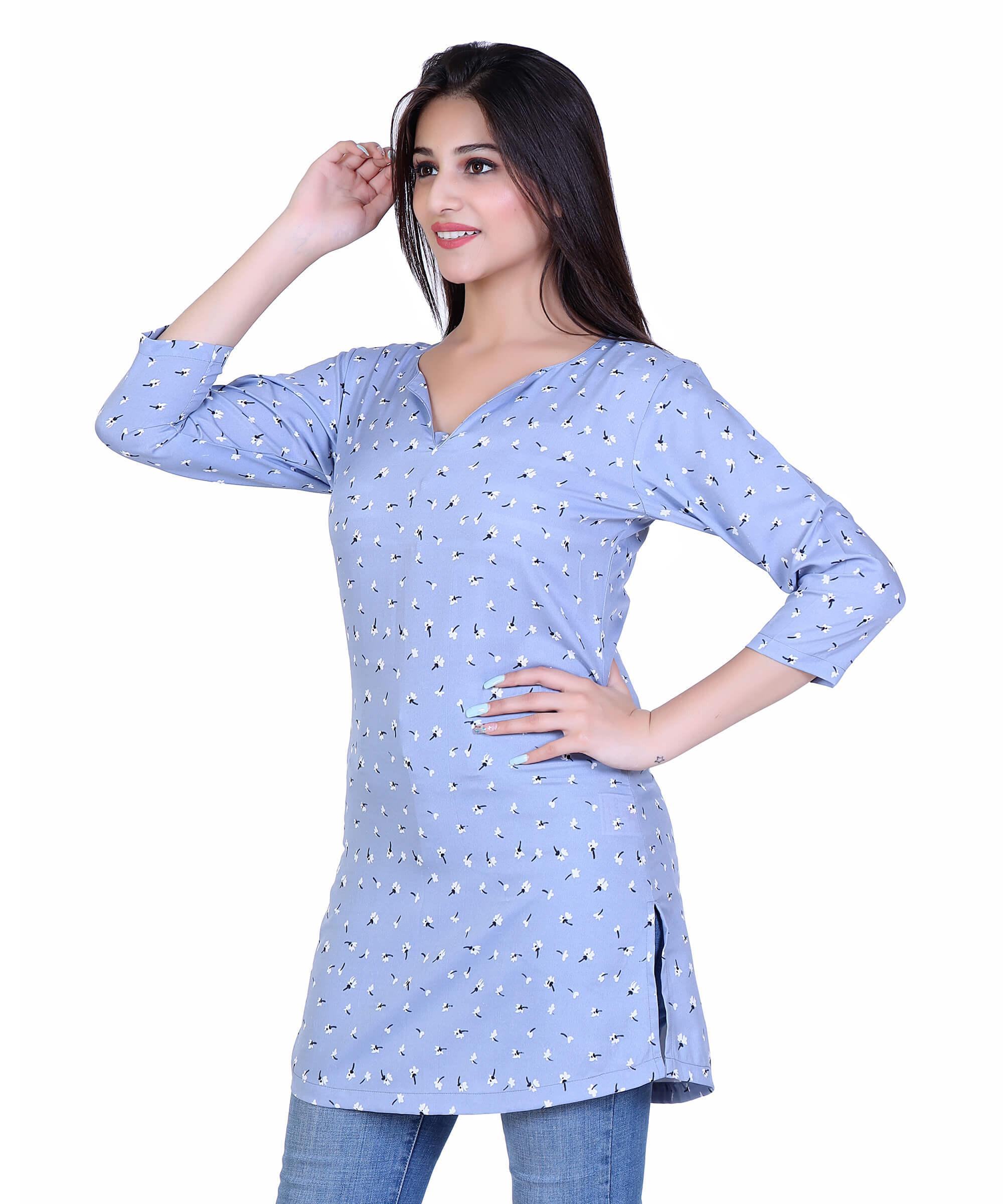 SECT-WT WOMEN TOP PRINT – MAYA BLUE PRINT