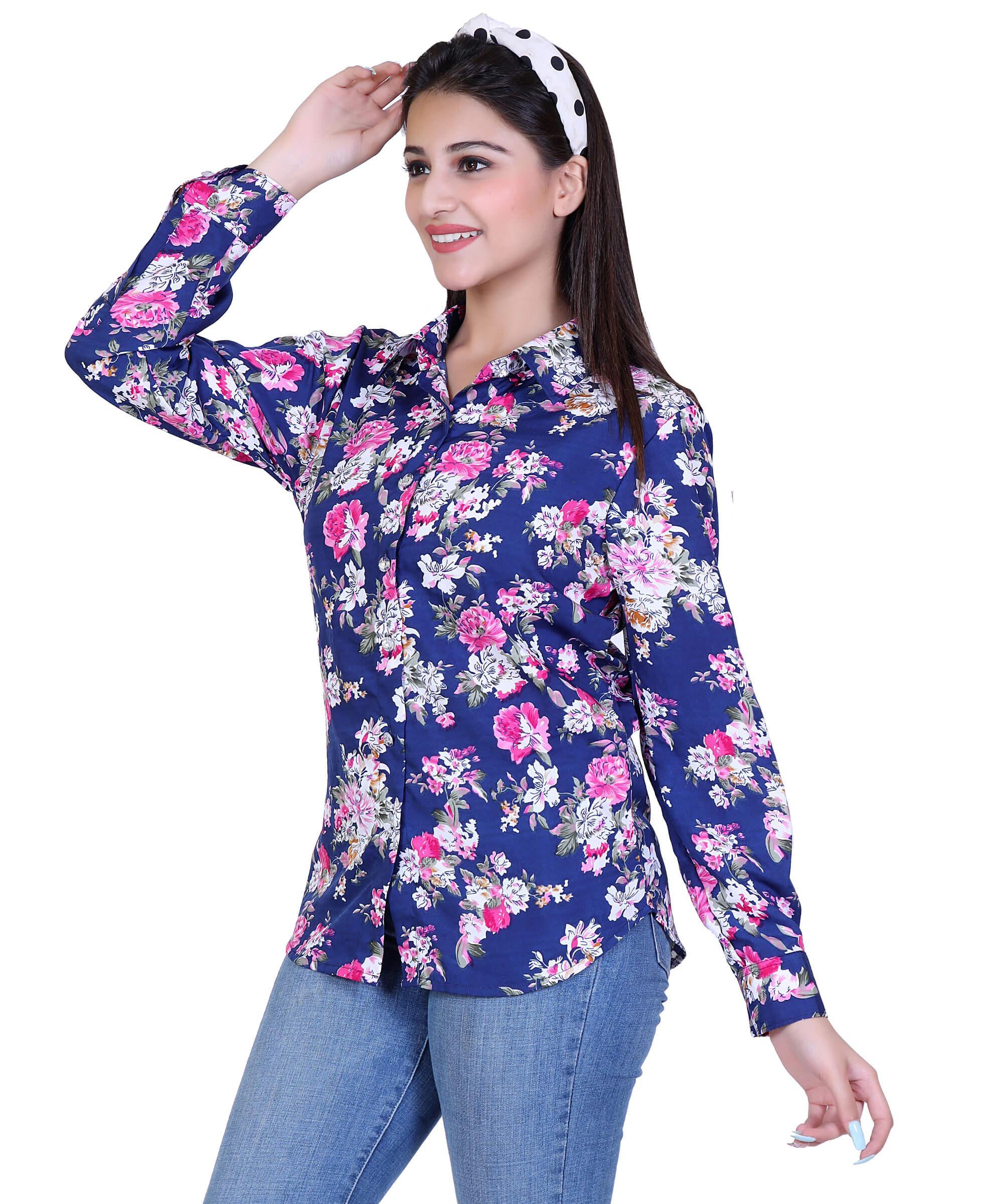 SECT-WT WOMEN TOP PRINT – NAVY BLUE PRINT