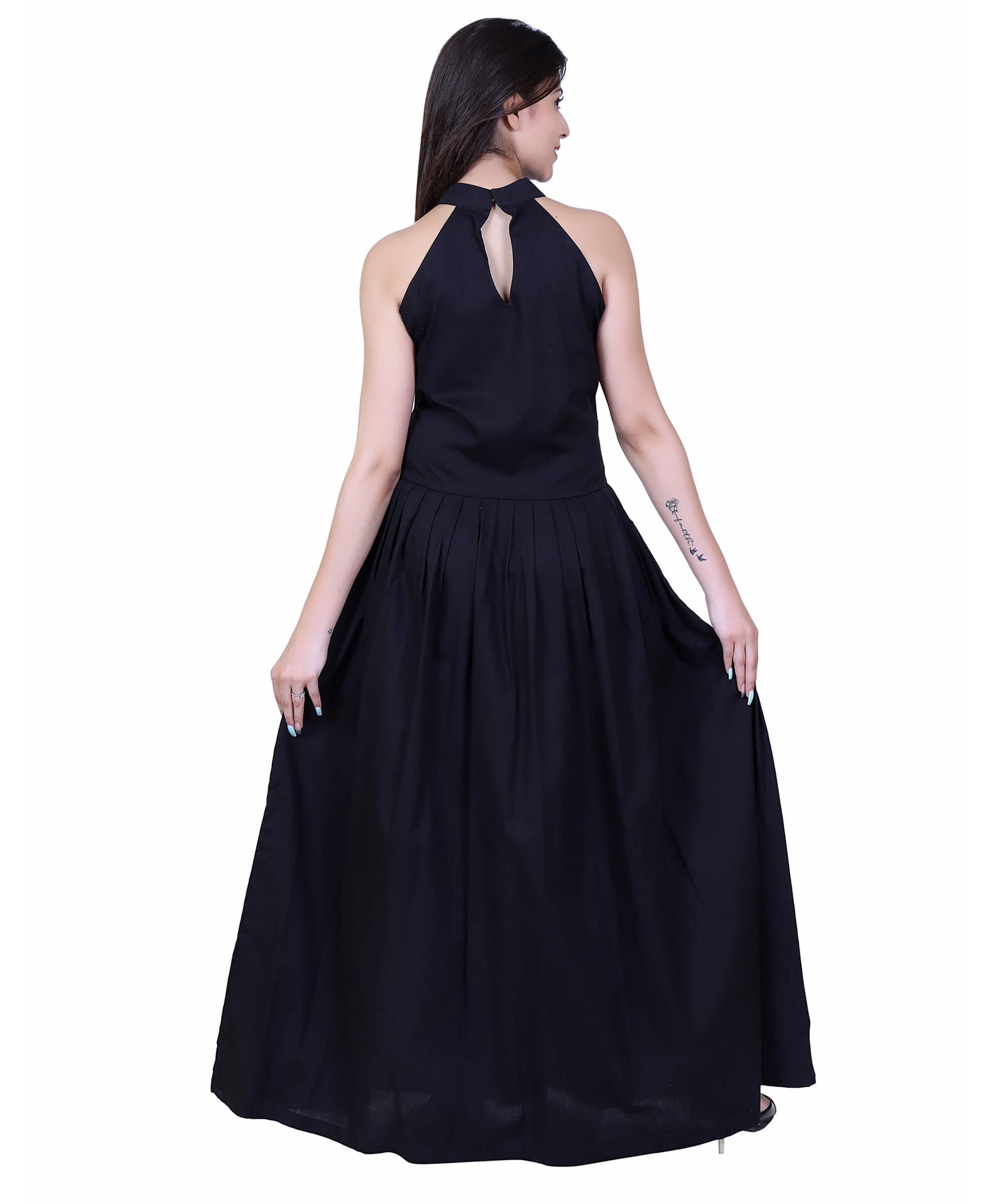 SECT-WWD WOMEN WESTERN DRESS PRINT – BLACK