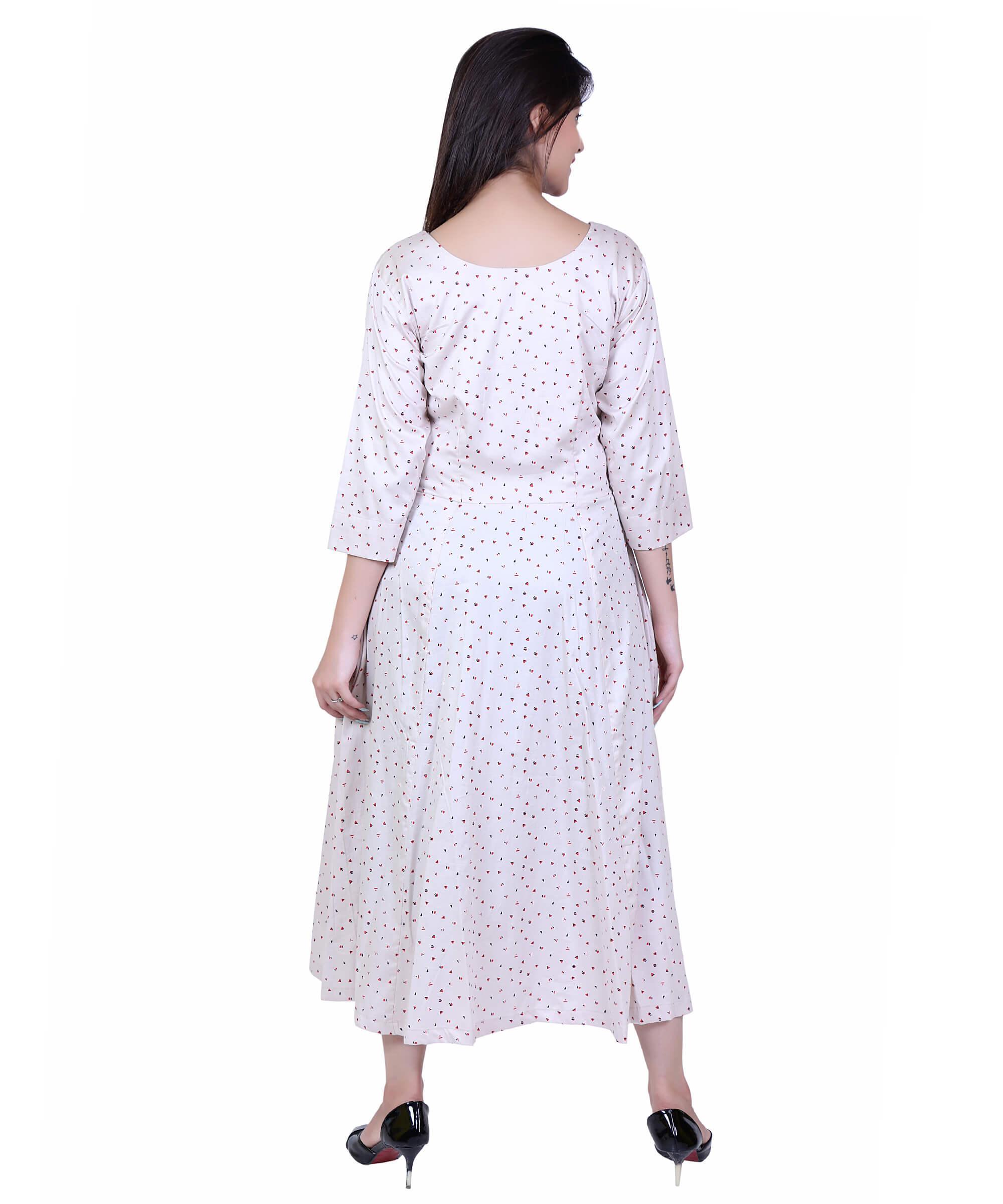 SECT-WWD WOMEN WESTERN DRESS PRINT – CREAM PRINT