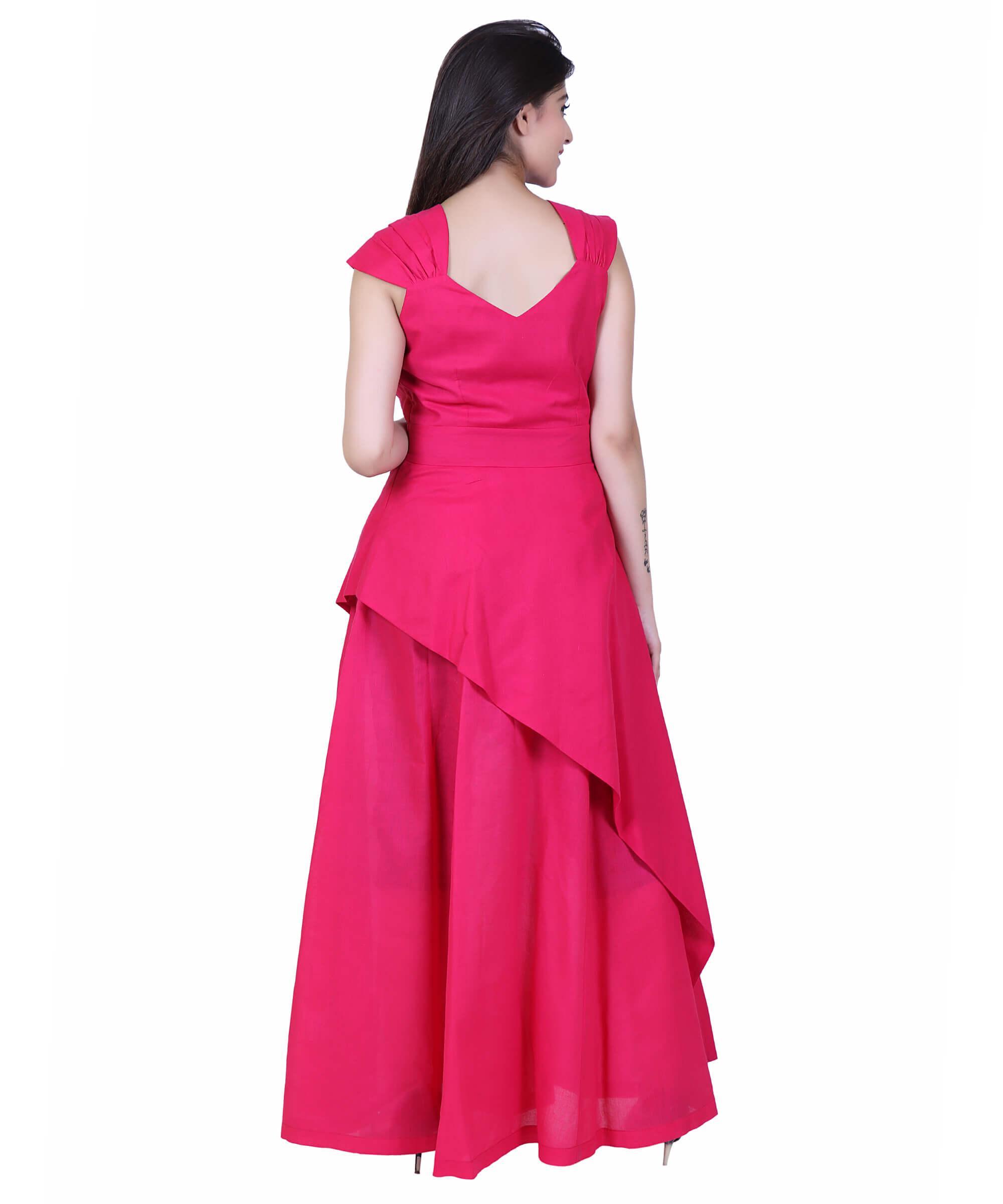  SECT-WWD WOMEN WESTERN DRESS PRINT – DARK PINK