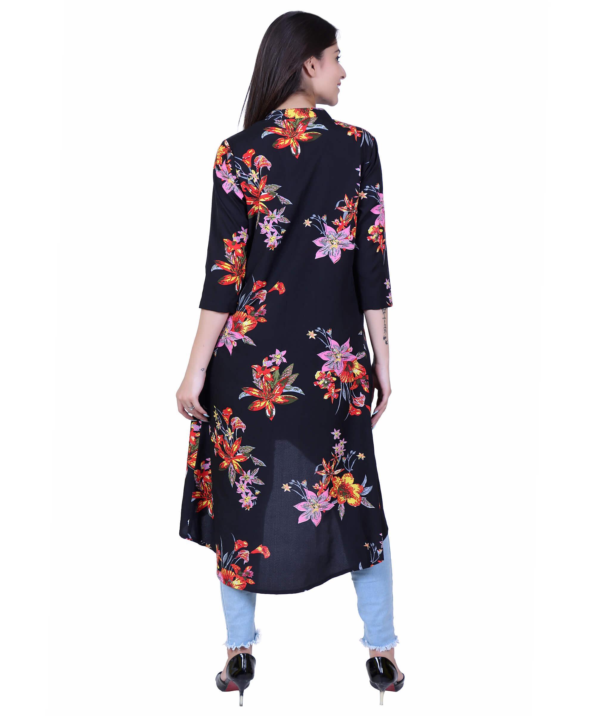 WOMEN WESTERN DRESS PRINT – BLACK PRINT