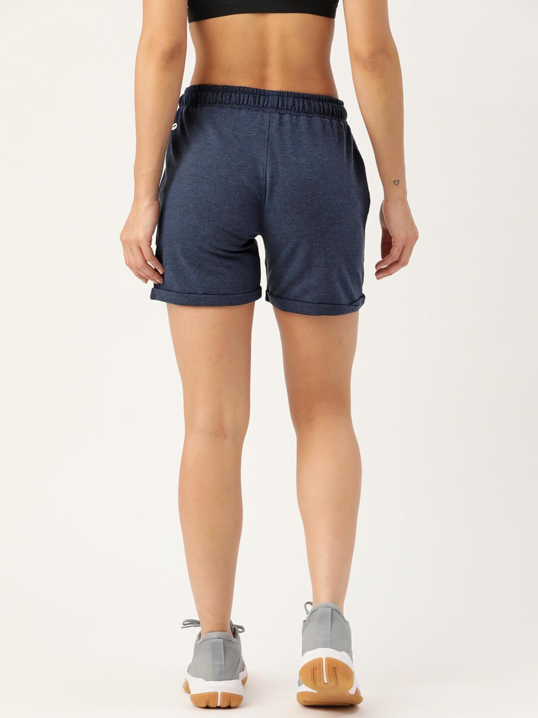 Women Navy Mid-Rise Outdoor Sports Shorts