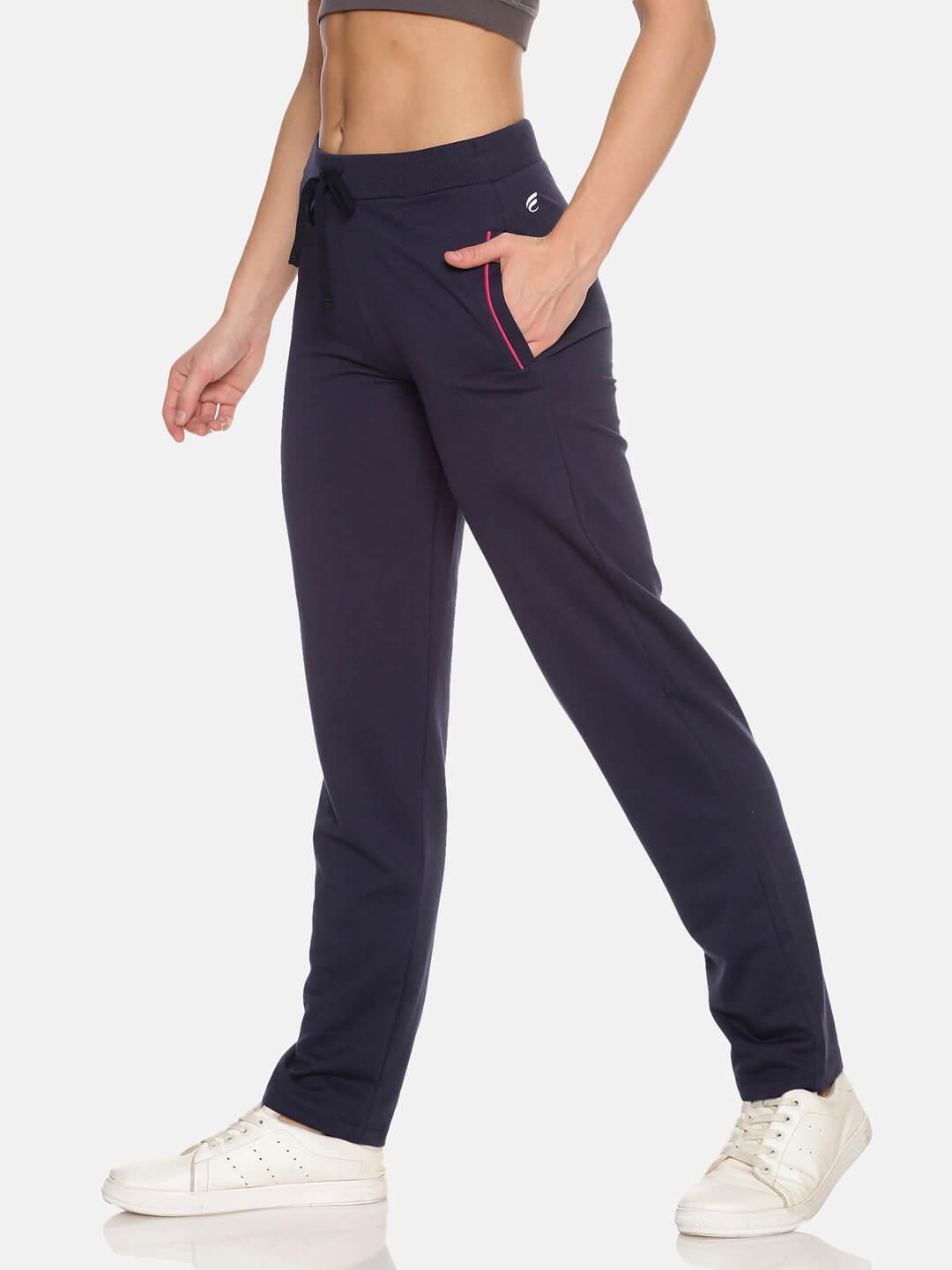 FEMEA Women Navy Blue Solid Track Pants