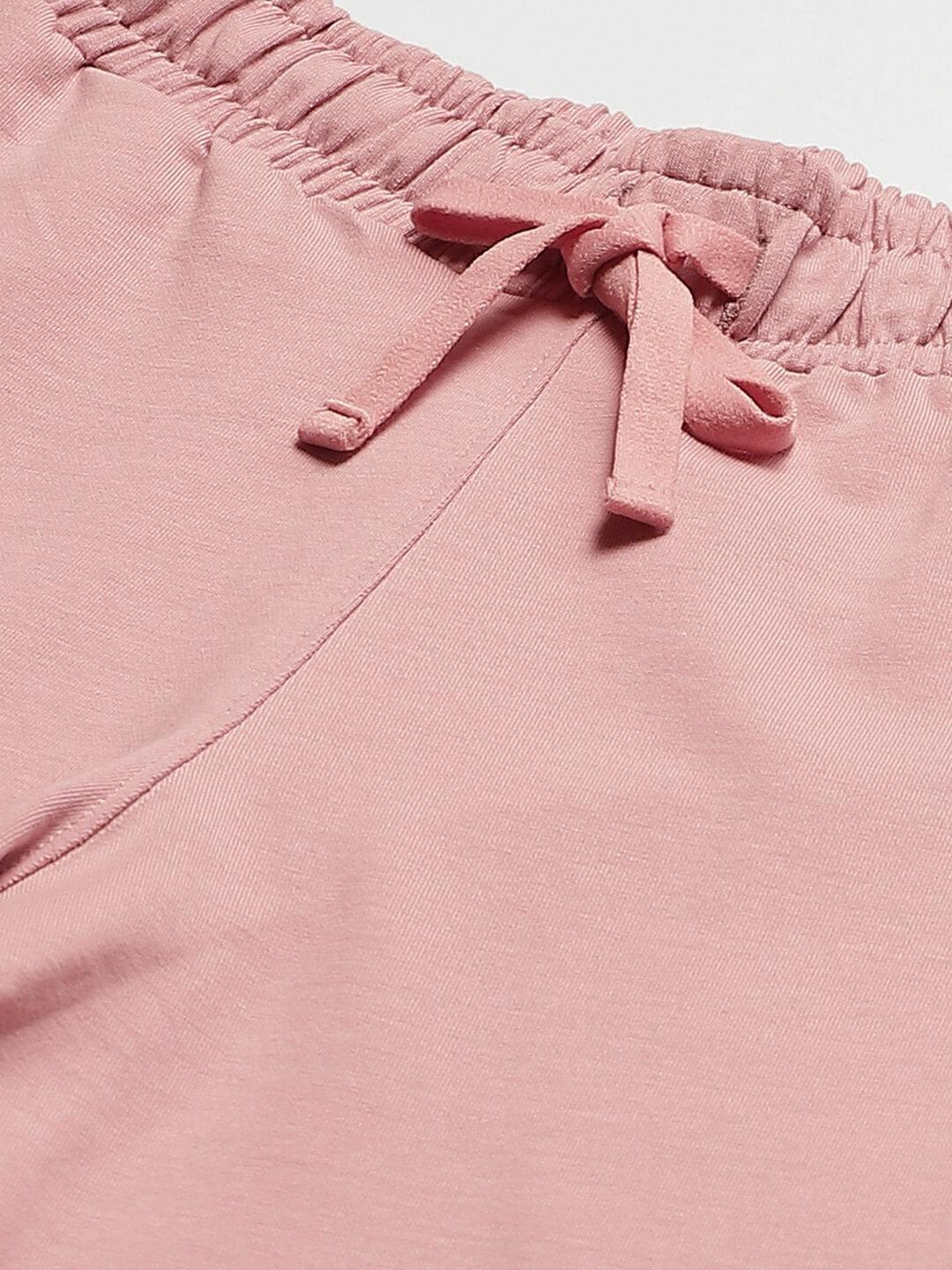 Women Dusty pink Solid Boot cut Fit Track Pants