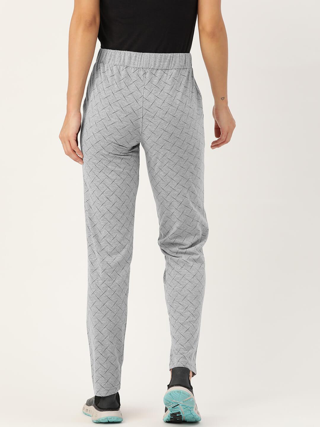 Women Grey and Black printed Track Pants