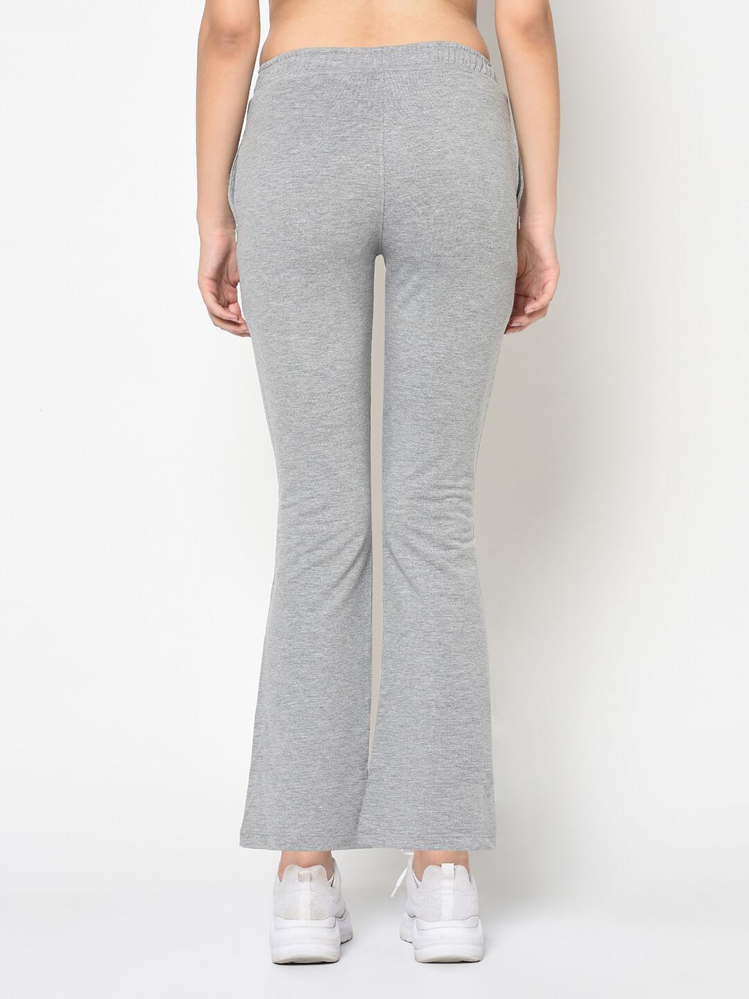 Women Grey Solid Boot cut Fit Track Pants