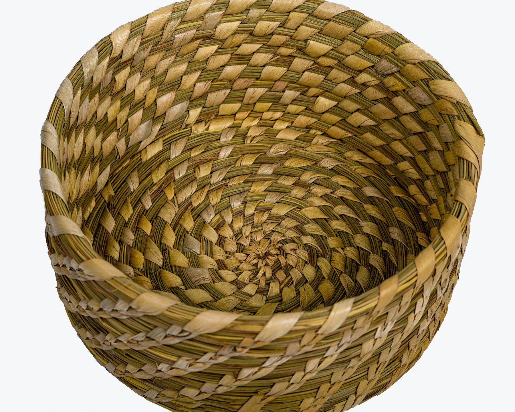 Handmade Braided Sabaii Grass Round Multi- Utility natural basket (Set of 3) Diameter 12, 10, 8 inches, Height 3 inches.
