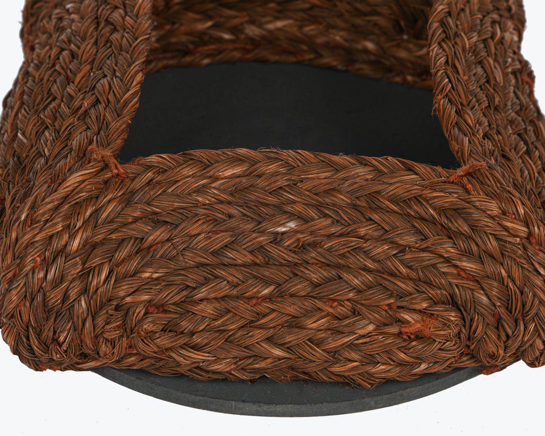 Handmade braided sabaii with fusion of wood on a 9x9 picture frame 