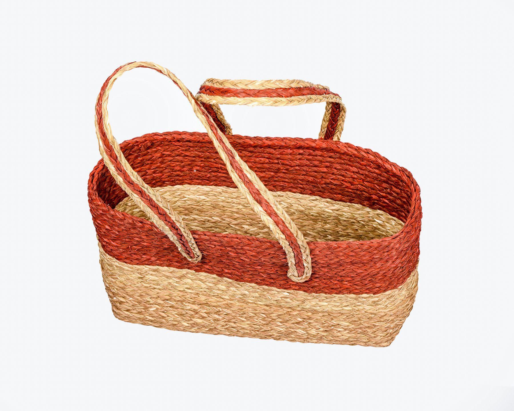 Handmade Braided SABAII GRASS DUAL TONED UTILITY TOTE BAG