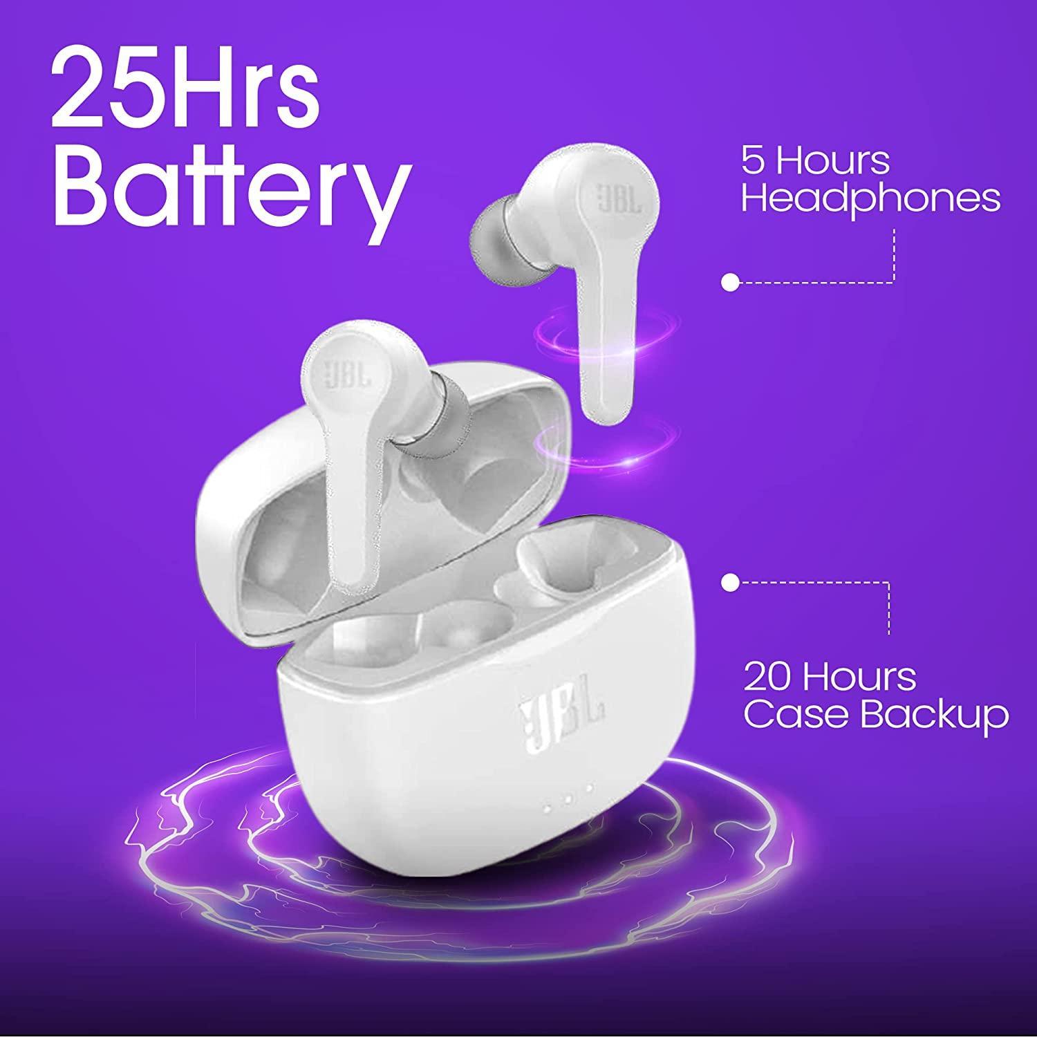 JBL Tune 215TWS True Wireless Headphone with 25Hours Playtime, Dual Connect with Bluetooth 5.0 (White)