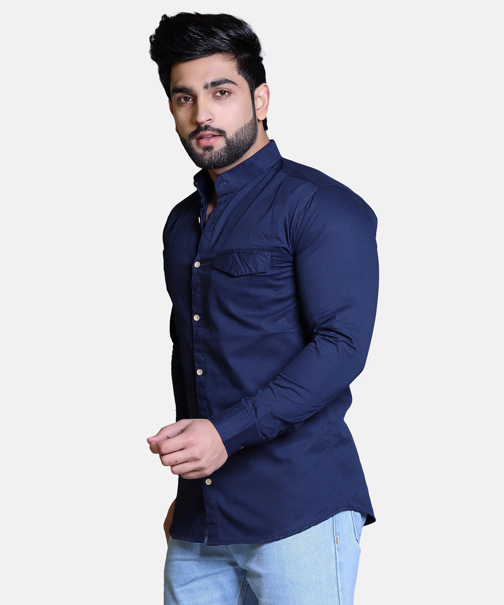 Men Shirt Full Sleeve – NAVY BLUE