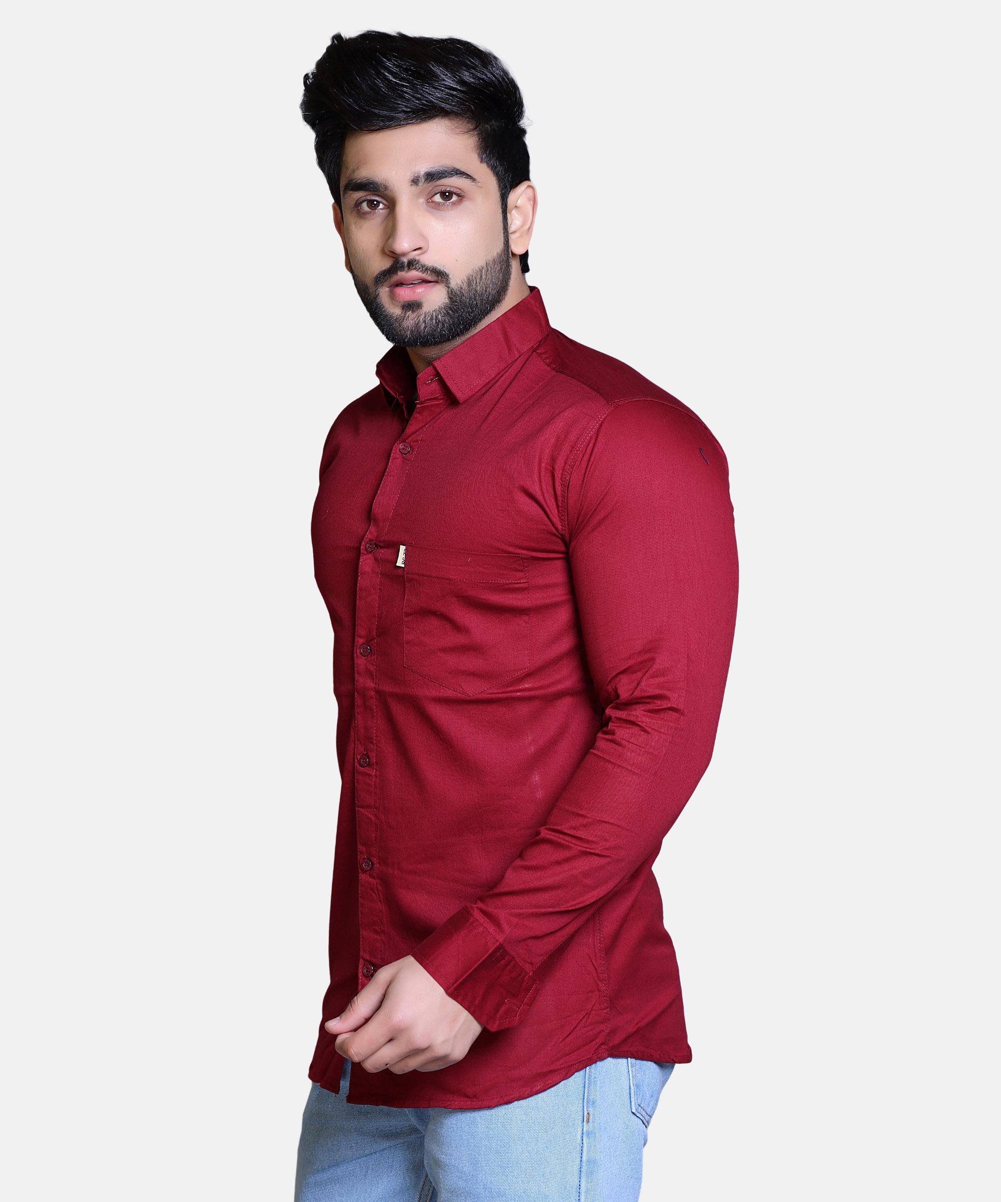 Men Shirt Full Sleeve – MAROON