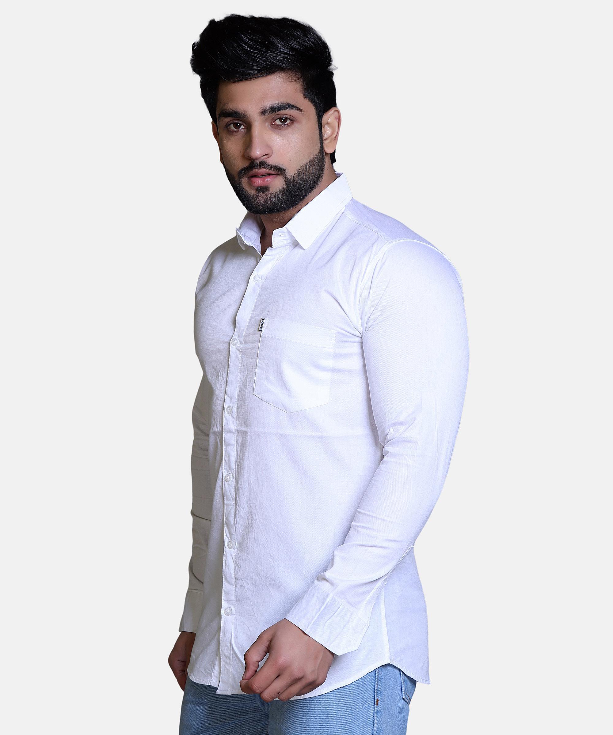 Men Shirt Full Sleeve –WHITE