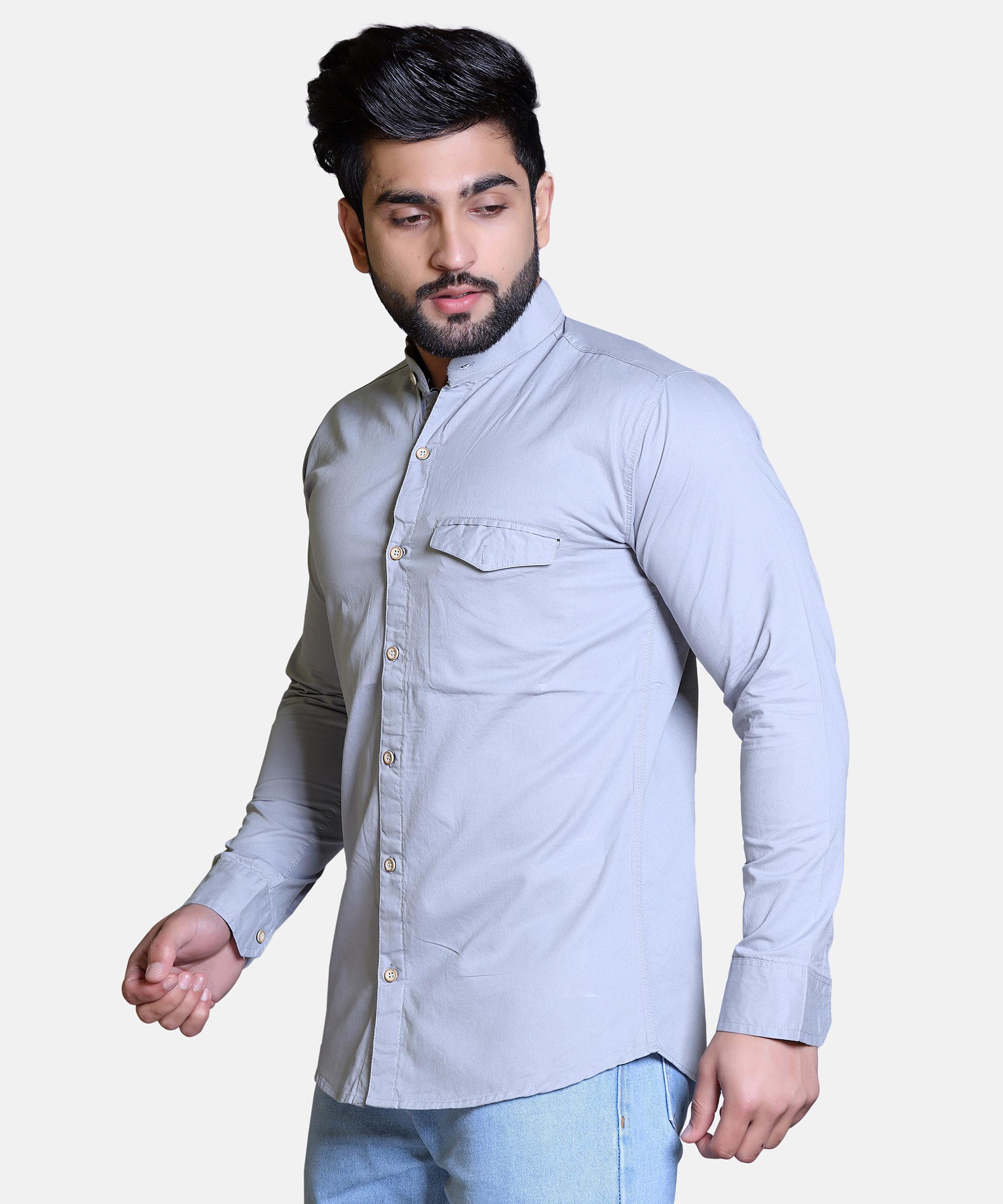 Men Shirt Full Sleeve – LIGHT GREY