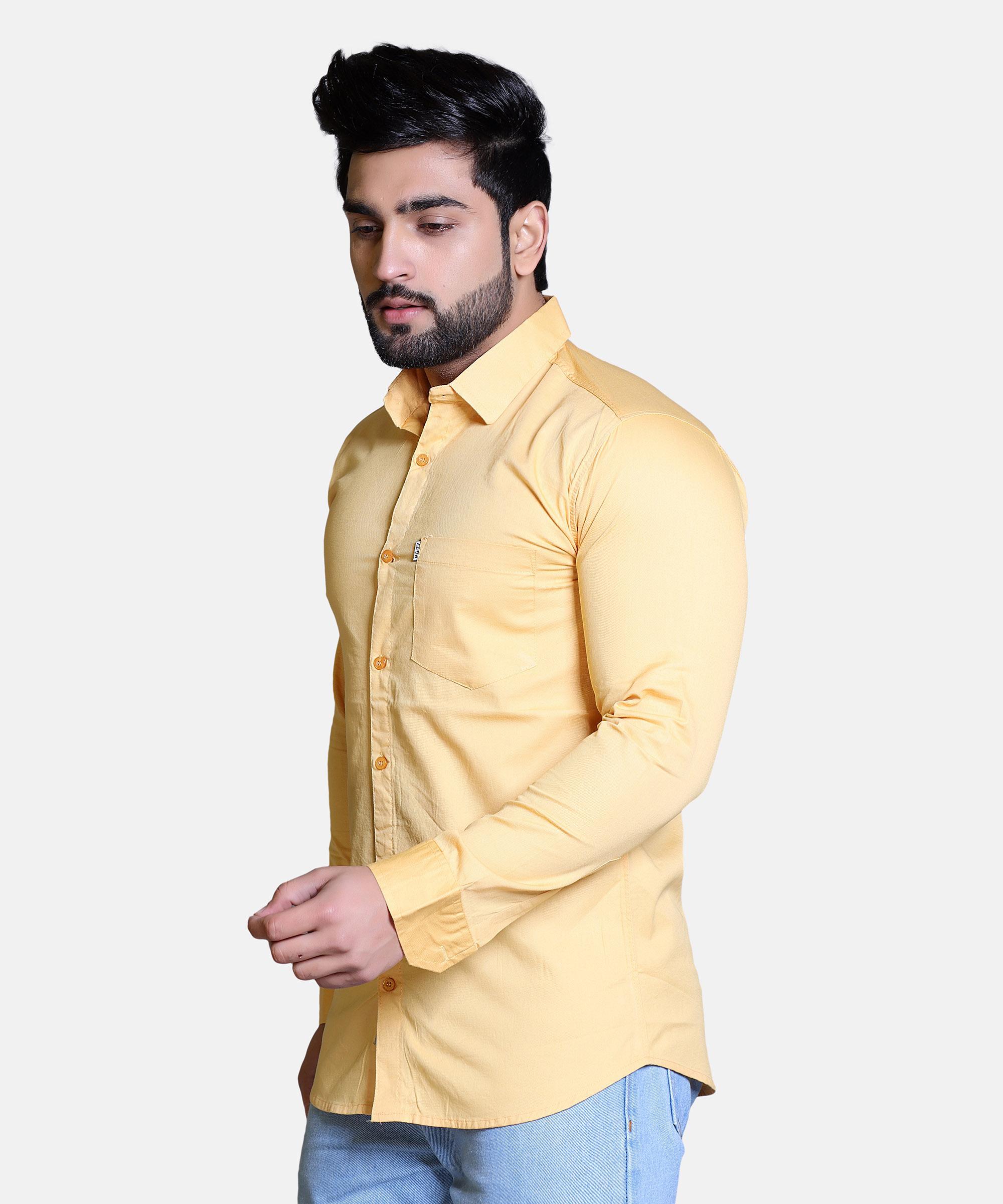 Men Shirt Full Sleeve – YELLOW