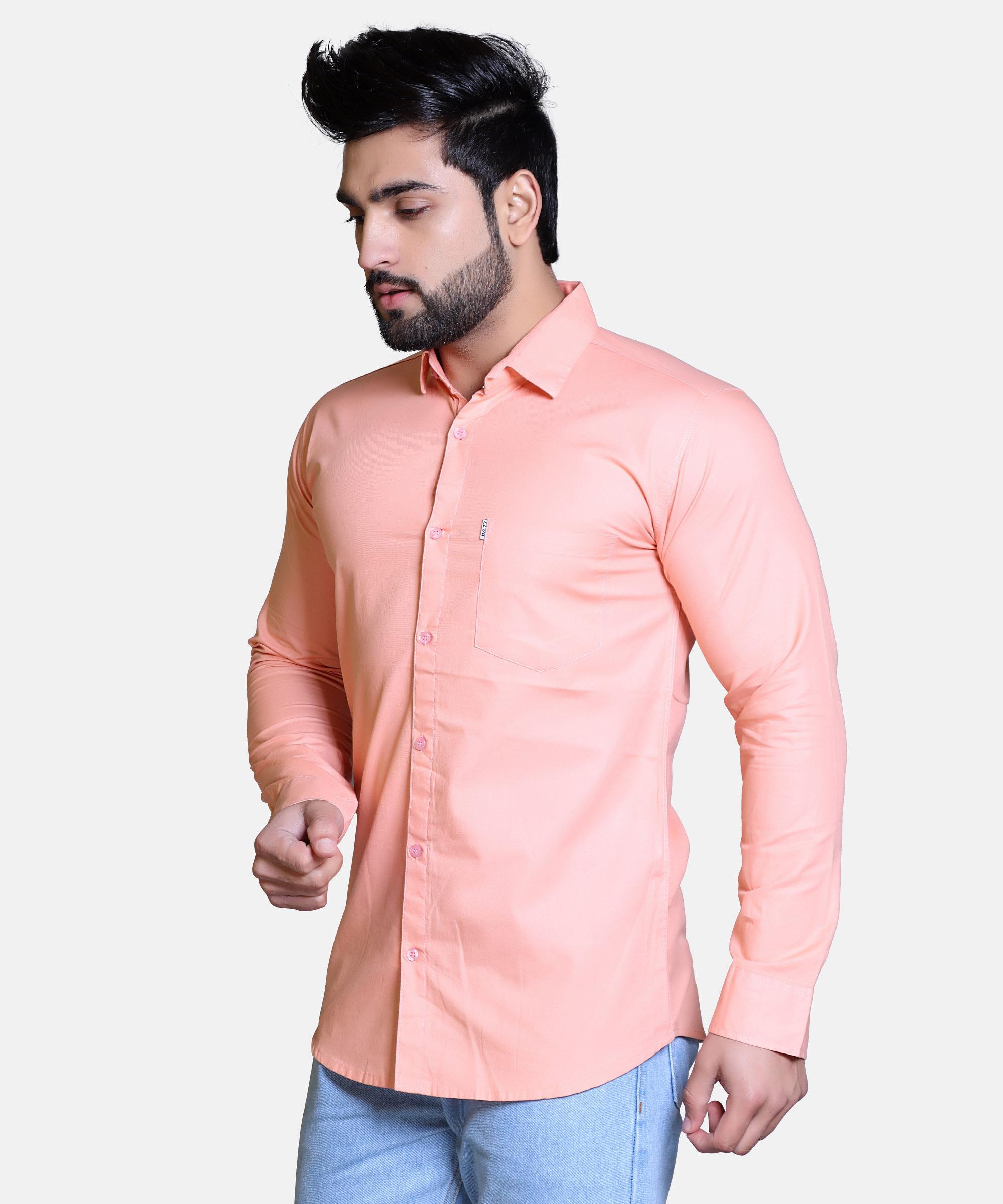 Men Shirt Full Sleeve – PEACH