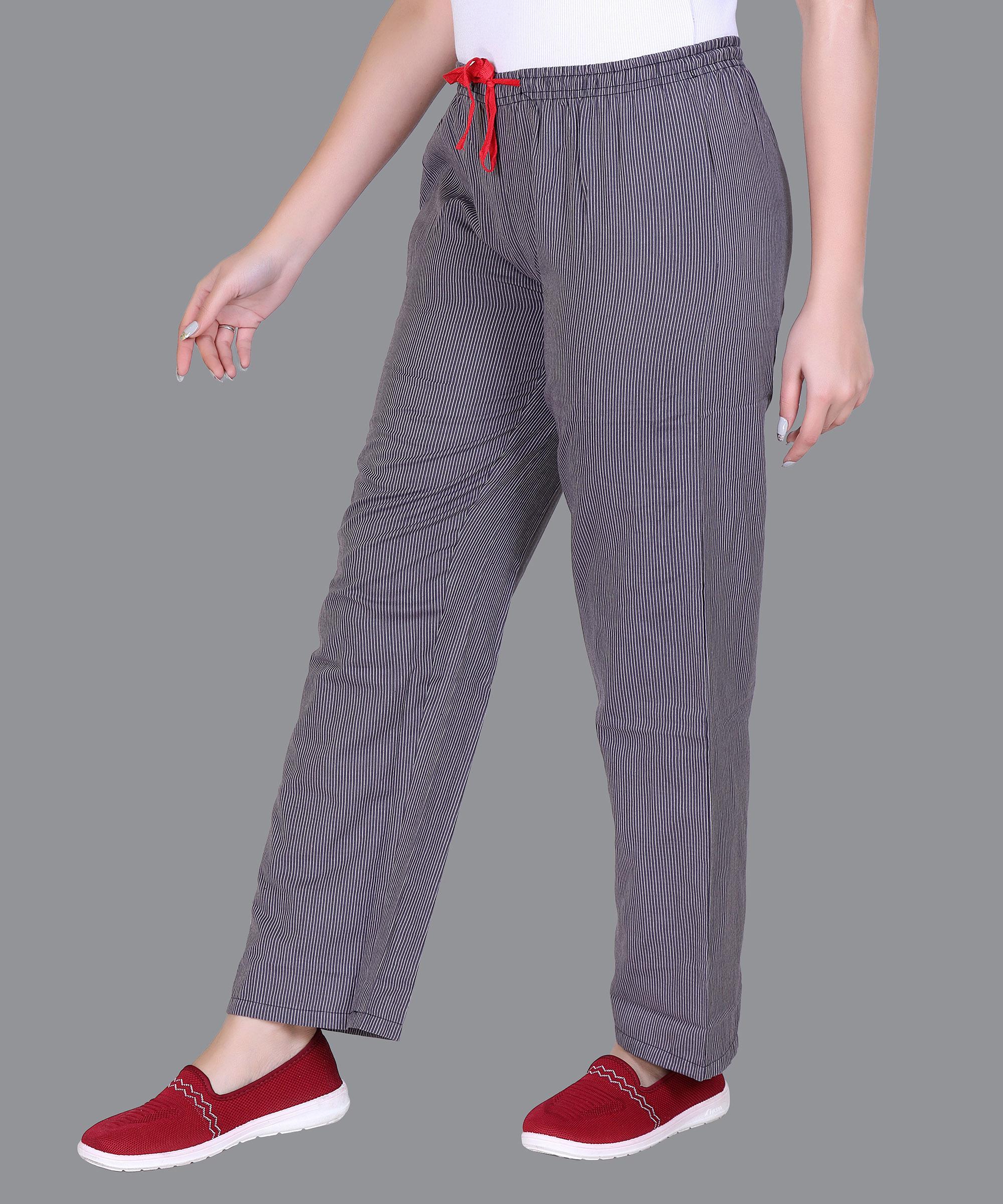 Women Pajama – DARK GREY STRIP