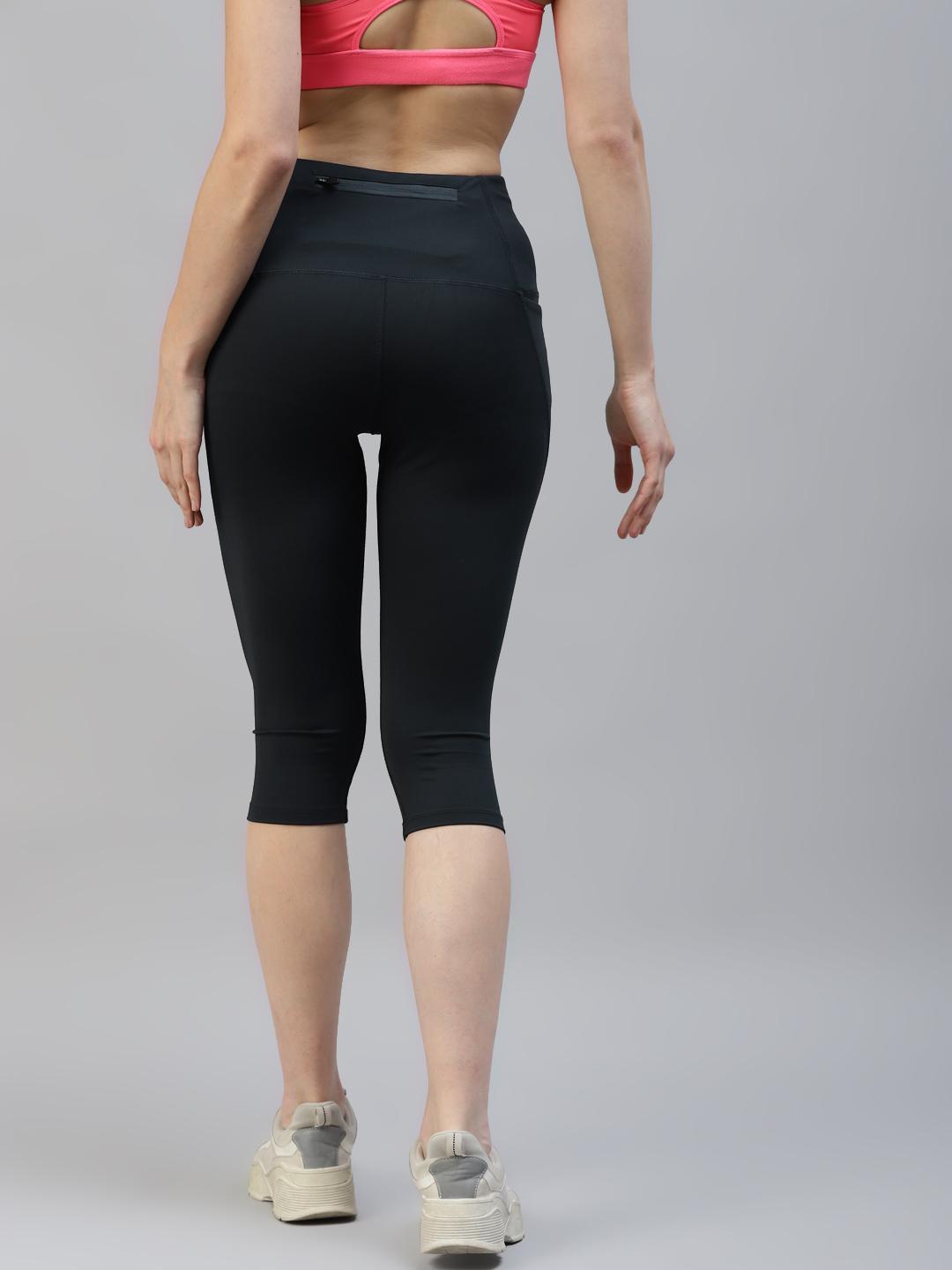Women Dark Grey Active Wear Capris