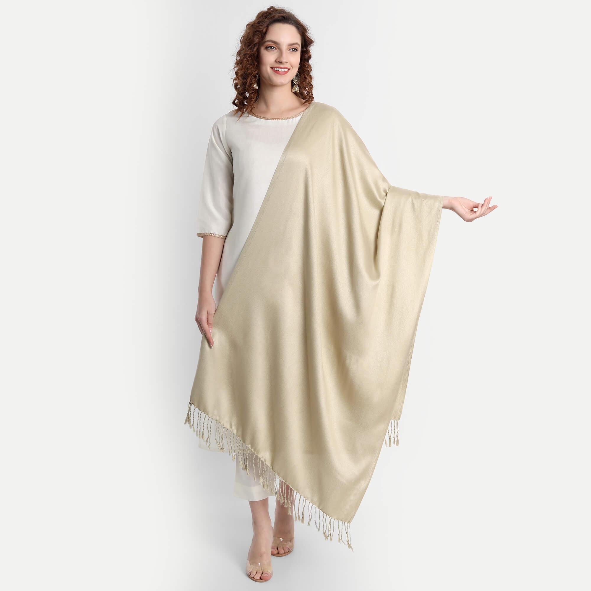 Hemkunt Fabrics  Viscose Cream Women Stole
