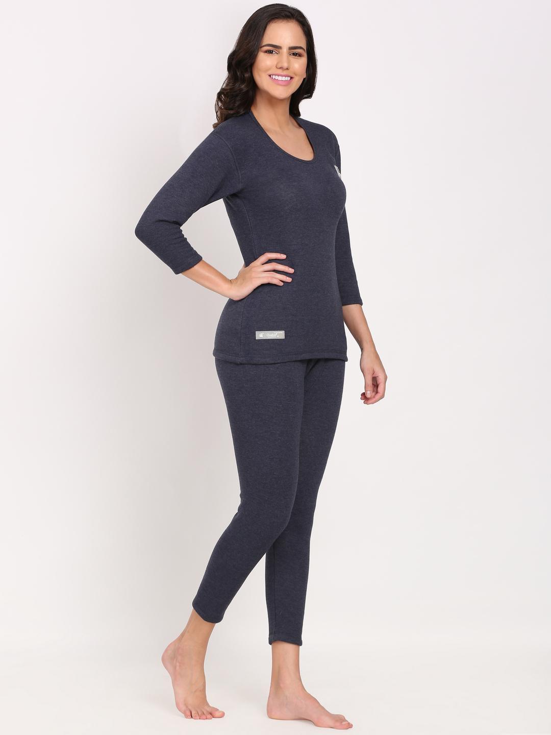 OOSHIN UK Womens Navy  Thermal Basic Set 