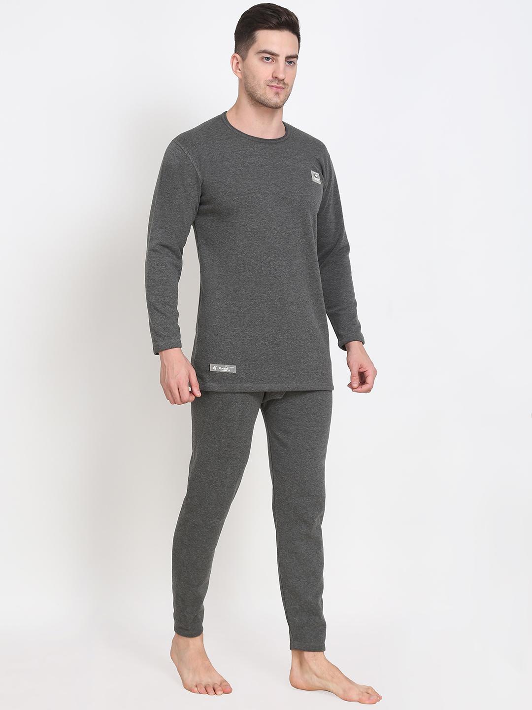 OOSHIN UK Mens Dark Grey Thermal Gold Set