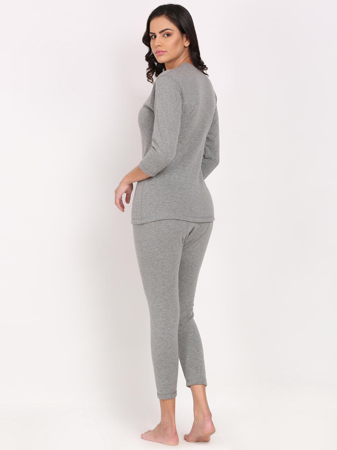 OOSHIN UK Womens Light Grey Thermal Gold Set