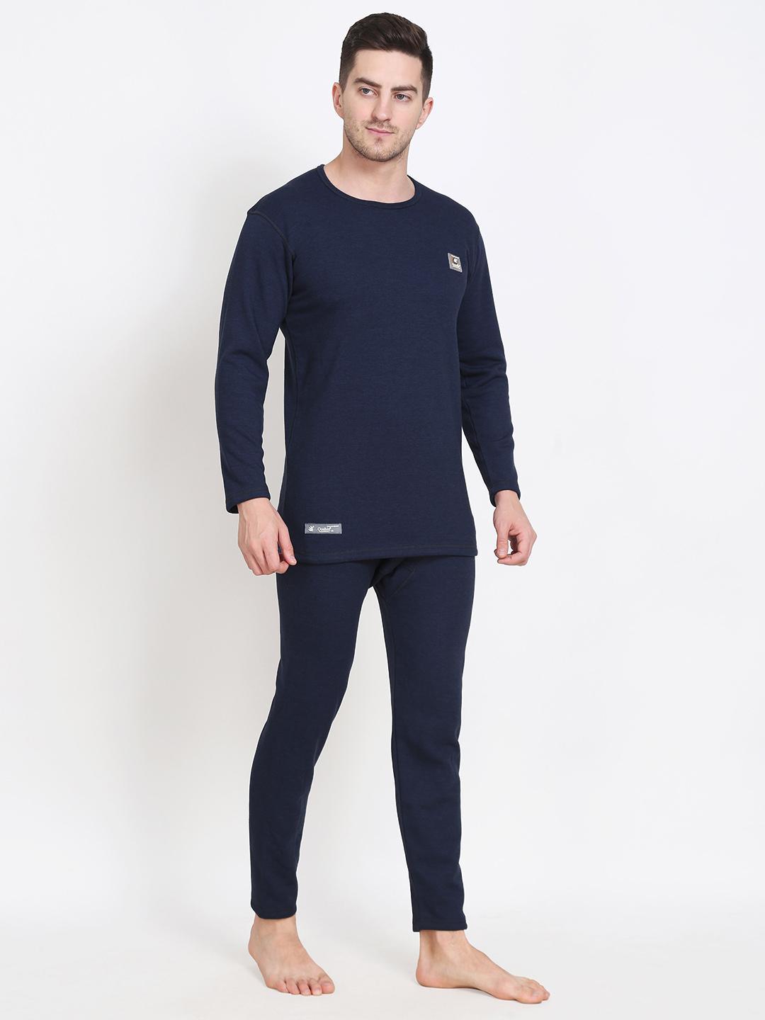 OOSHIN UK Mens Navy Thermal Signature Set