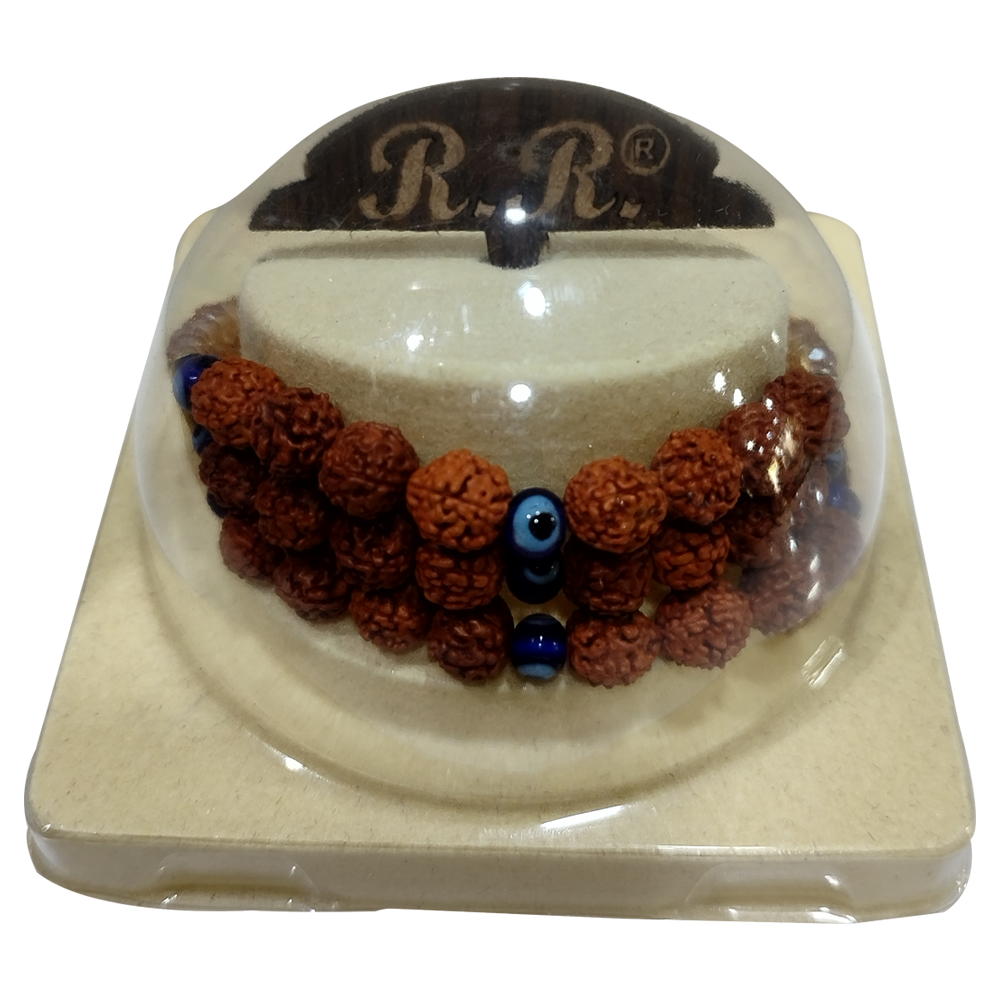 Three Layer Rudraksh Beads Rakhi for Brother| Rakhi Bracelet| Rakhi Gift for Brother | Kids Rakhi | Adults Rakhi |  Rakhi with Pyari Sister Gift | Rakhi Gift for Brother|Bhaiya Bhabhi Rakhi Set
