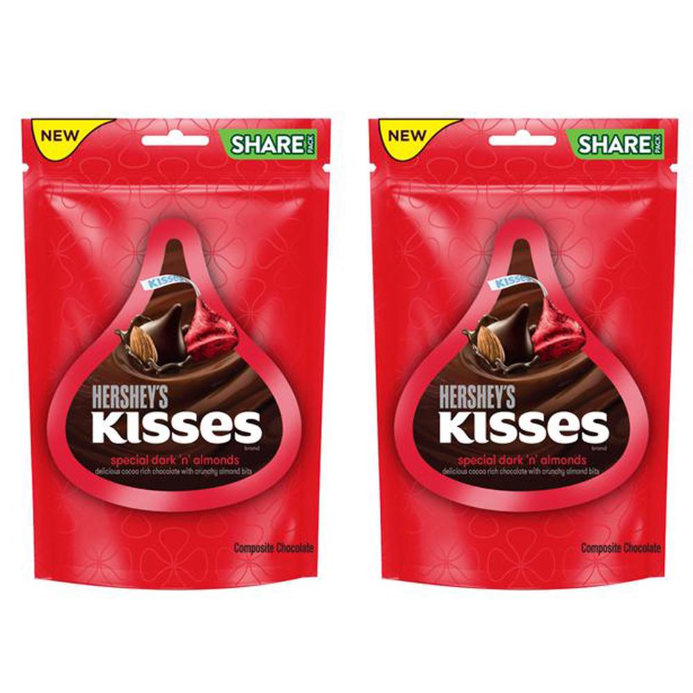 Hersheys Kisses Special Dark N Almonds Chocolate - Rich Flavour, 100.8 g