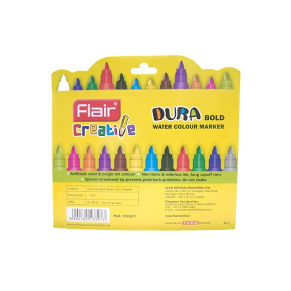 Flair Creative - DURA Bold Water Colour Markers - Bullet Tip