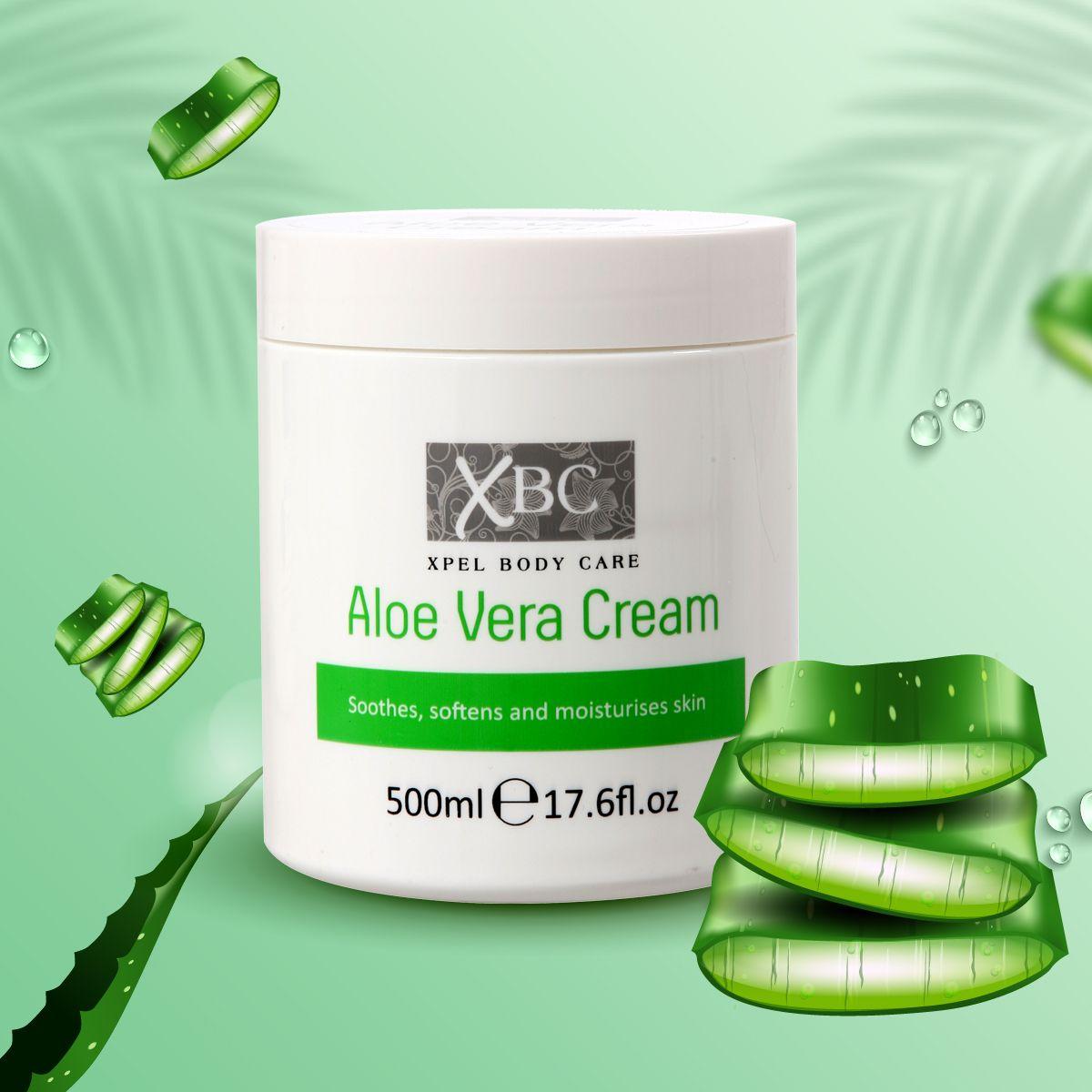 Xpel Marketing Aloe Vera Body Cream with Aloe Vera for Women & Men with Dry Skin for All Seasons, Soothes, Softens & Moisturises Skin 500 ml