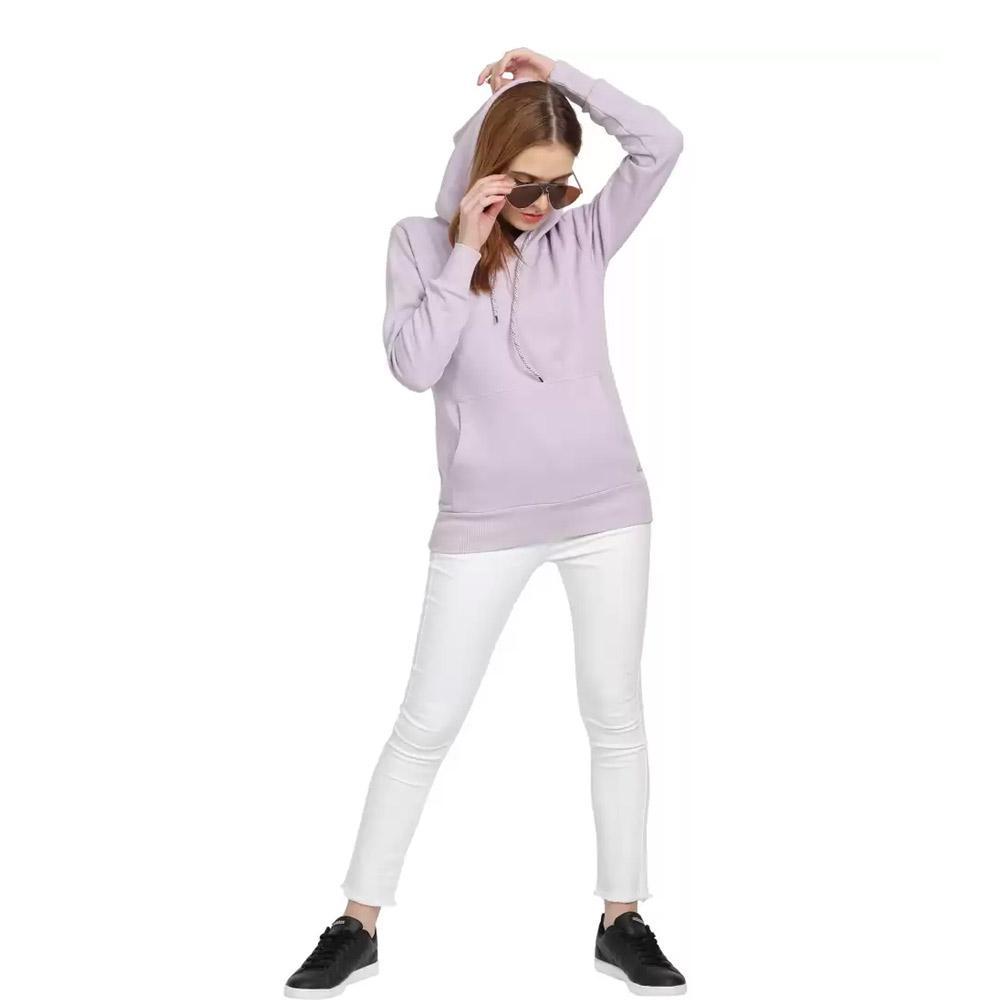 Companion Full Sleeve Solid Women Sweatshirt Lavender