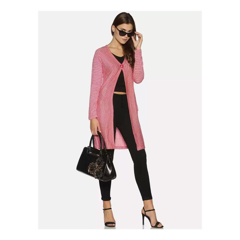 Companion Women Full Sleeve Pink Shrug