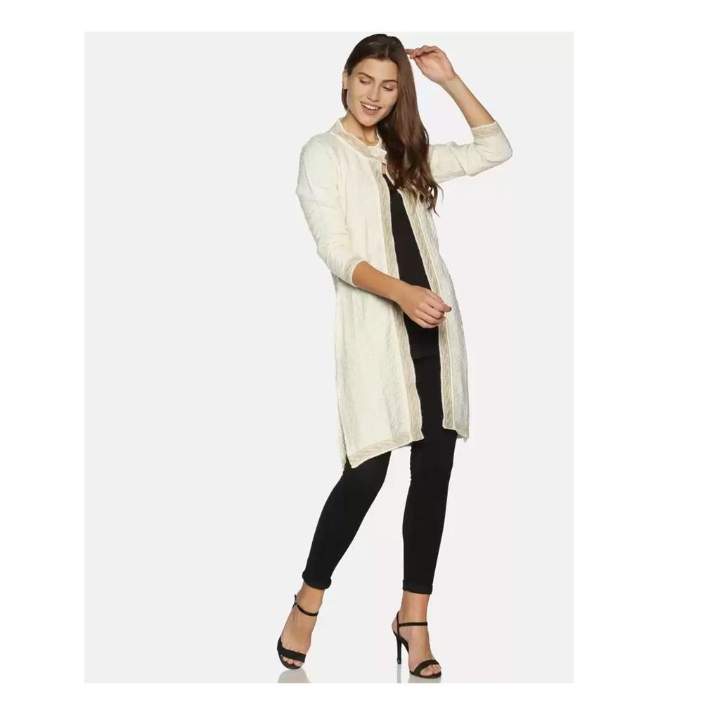 Companion Women Full Sleeve White Shrug