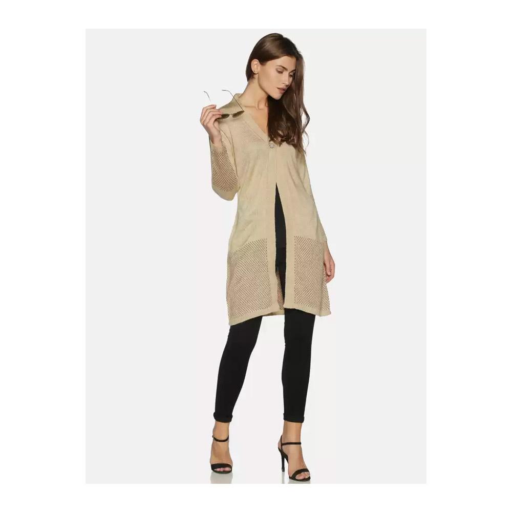 Companion Women Full Sleeve Beige Shrug