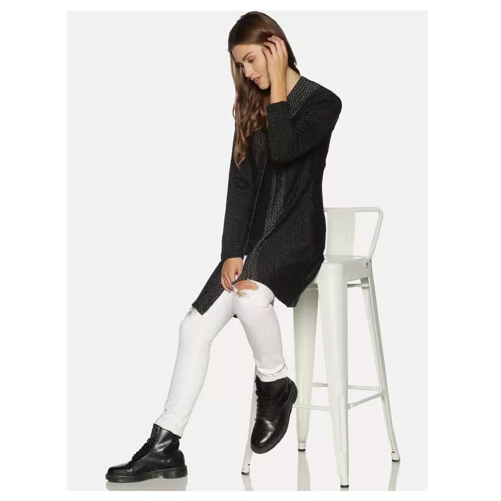 Companion Women Full Sleeve Black Shrug