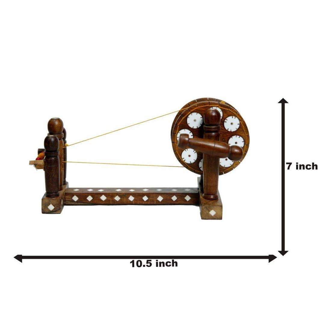 KBL Wooden Gandhi JI CHARKHA (5 Inch , Brown)