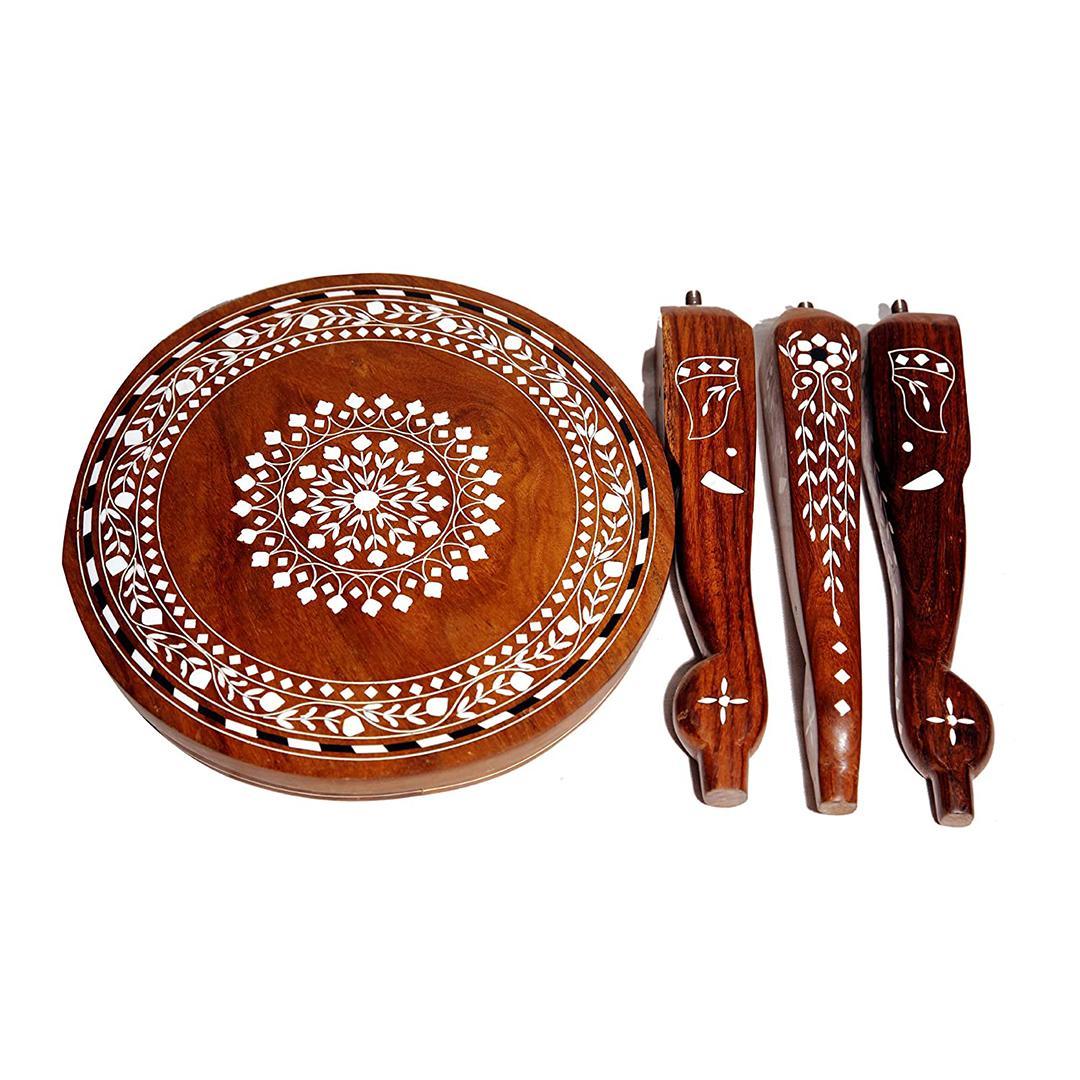 KBL Wooden Round Shape Hand Inlaid Foldable Coffee Table/for Living Room Wooden Side Stool