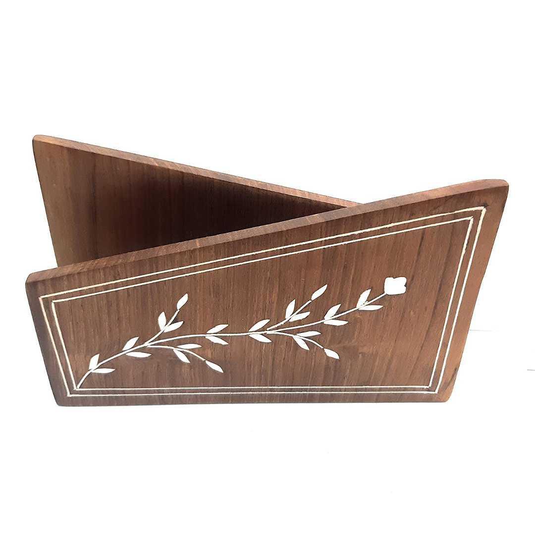 kbl Napkin Rack(Inlaid) Holder Table Tissue Box Paper Wooden Car Home Decor Gift Item House 4 inches