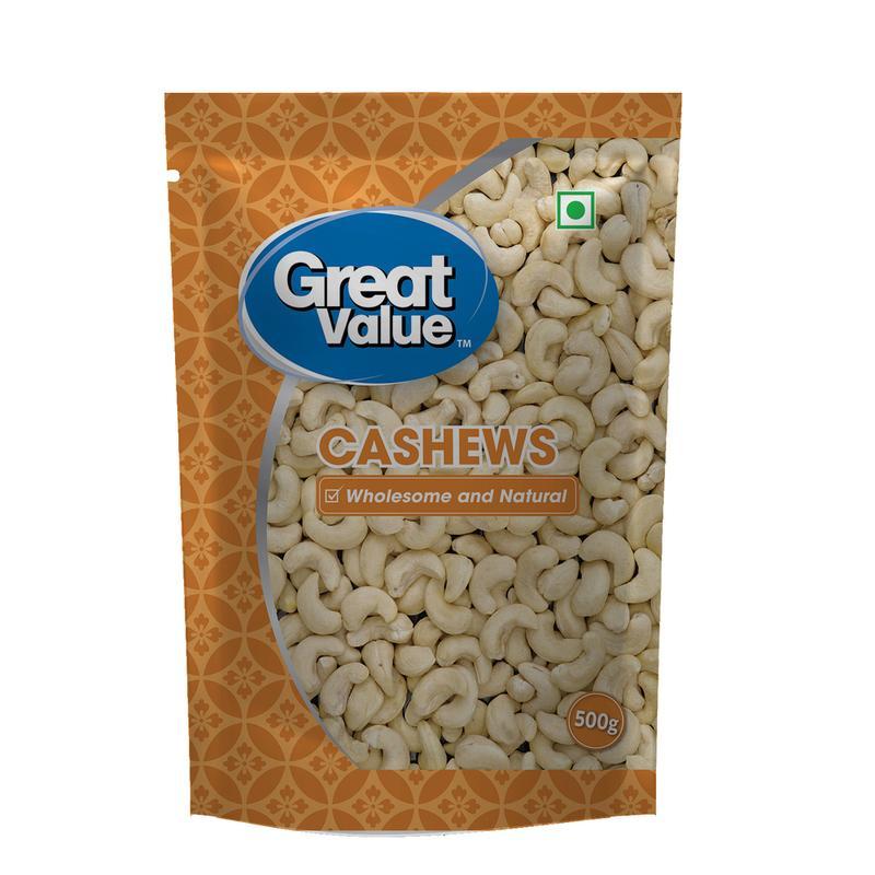 Great Value Cashews 4 Pcs, 500gms