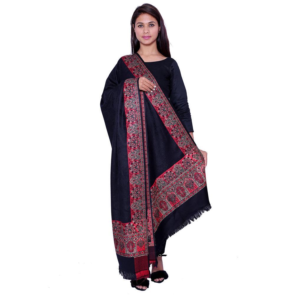 Stolr Women's  Acrylic Black Shawl Wrap for Women Size L40*W80