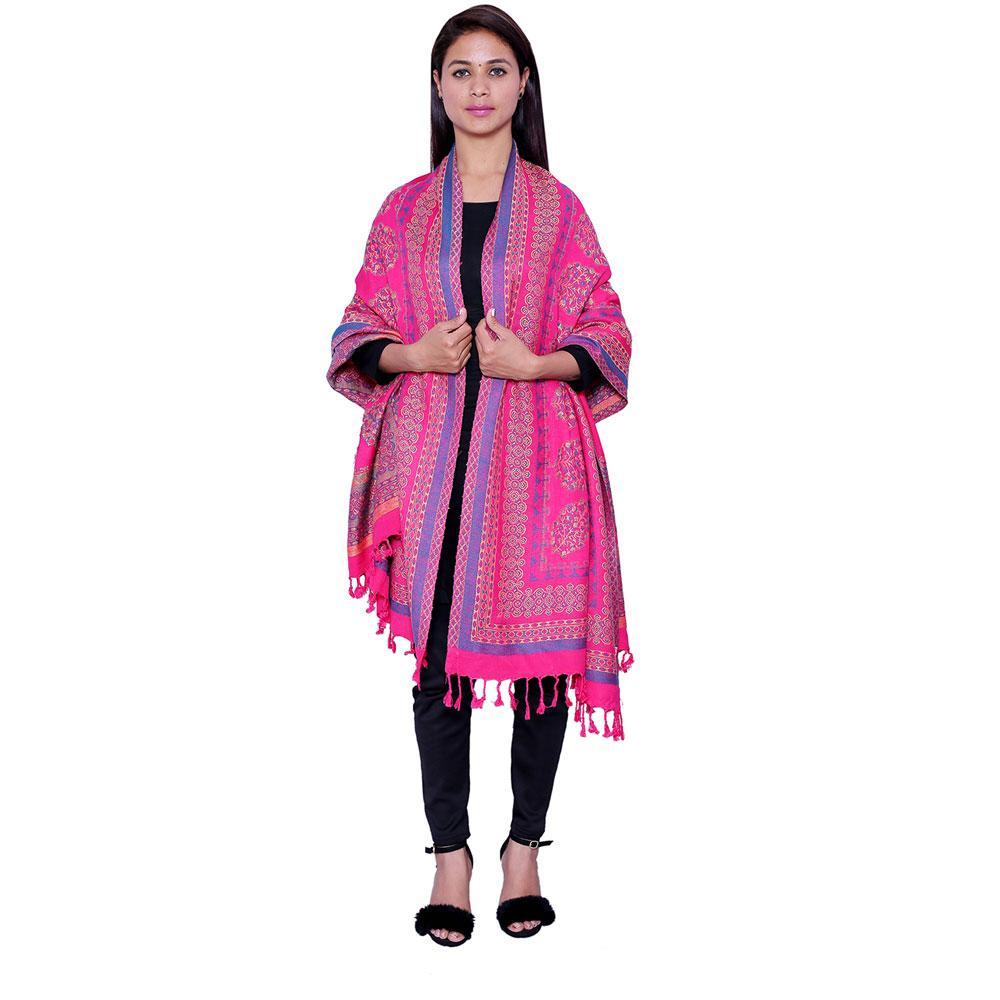 STOLR Girl's  Polywool Pink Shawl/Wrap Women Size W80*L40